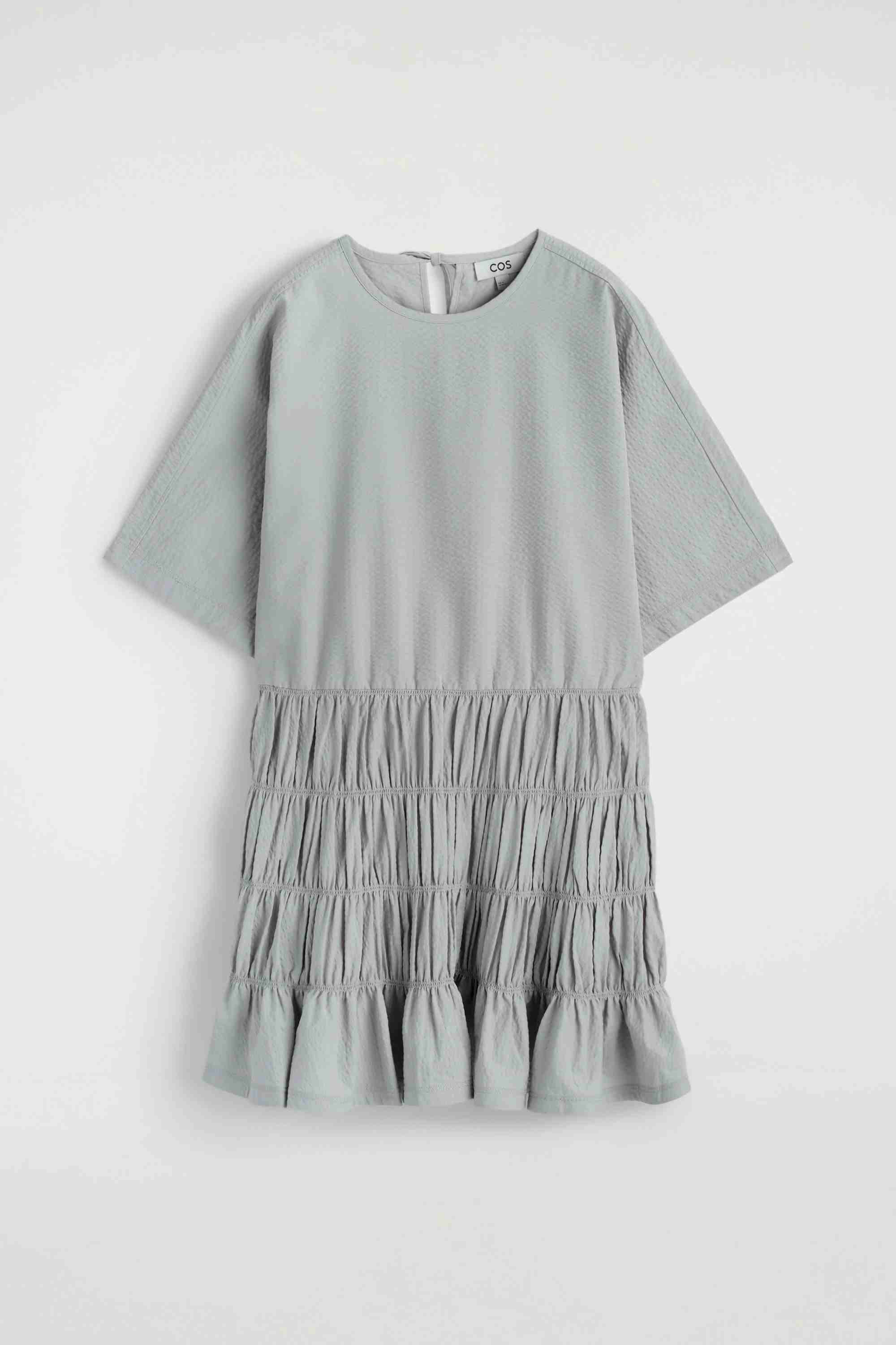 SMOCKED SEERSUCKER MINI DRESS - 5