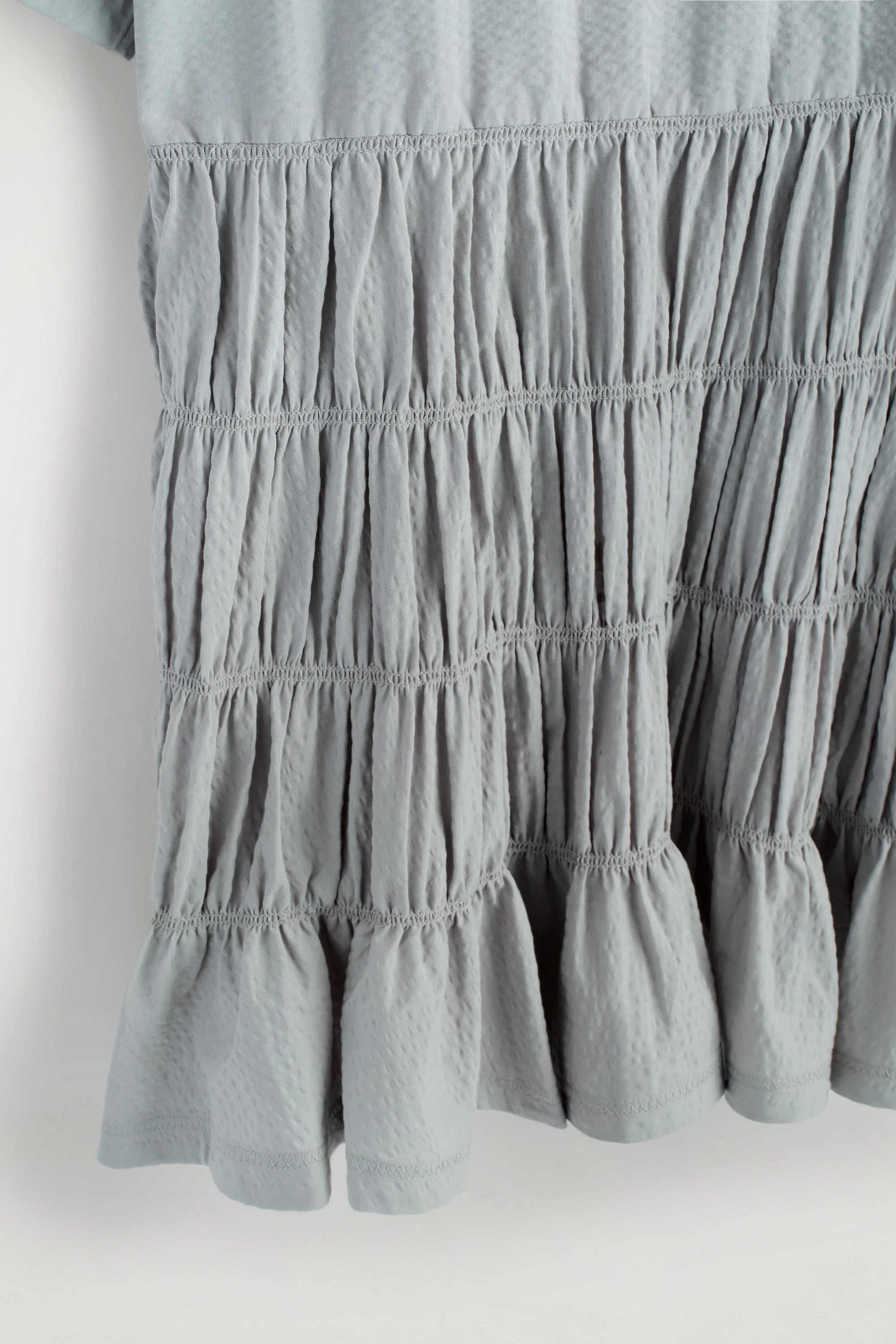 SMOCKED SEERSUCKER MINI DRESS - 6