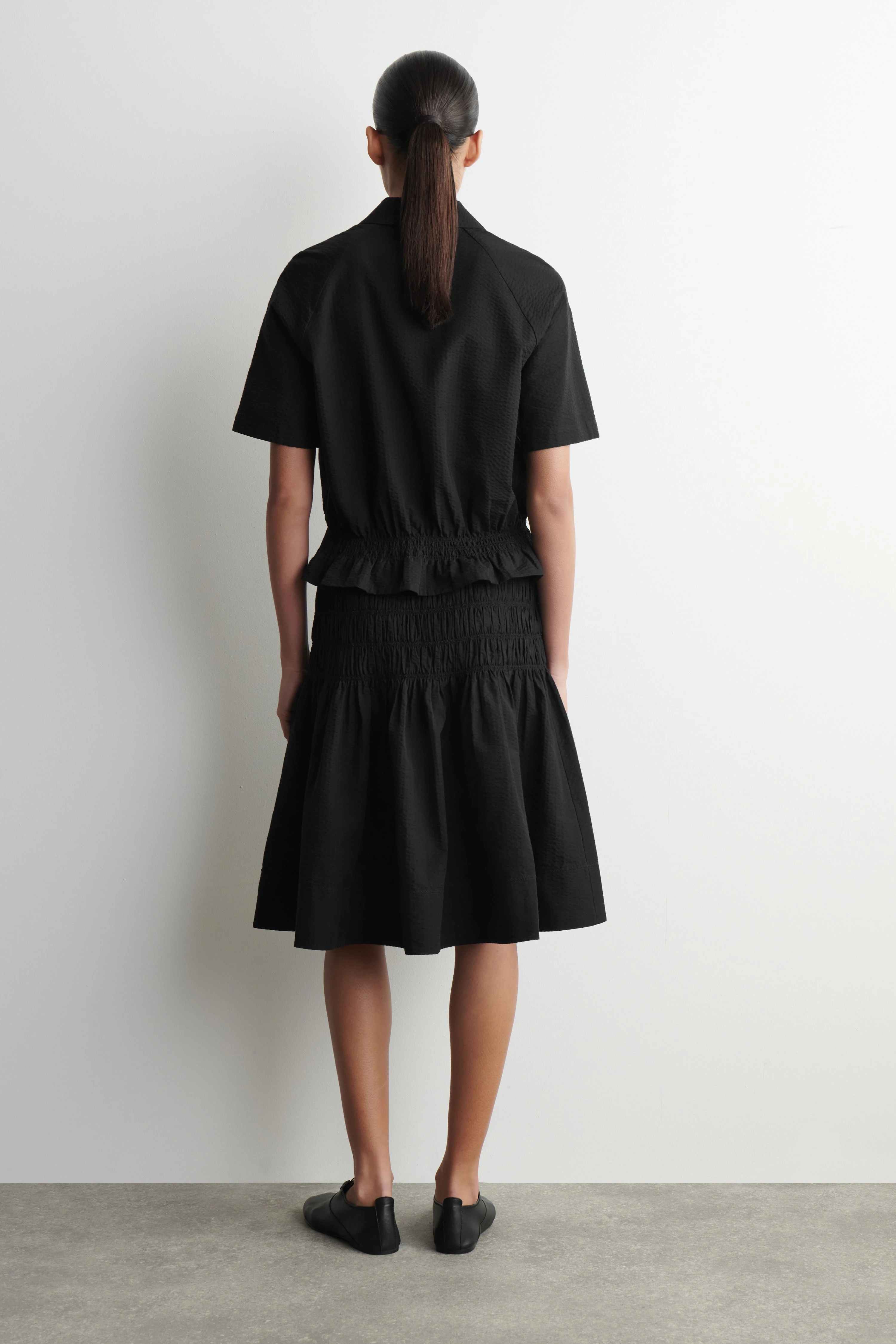 SMOCKED A-LINE SKIRT - 2