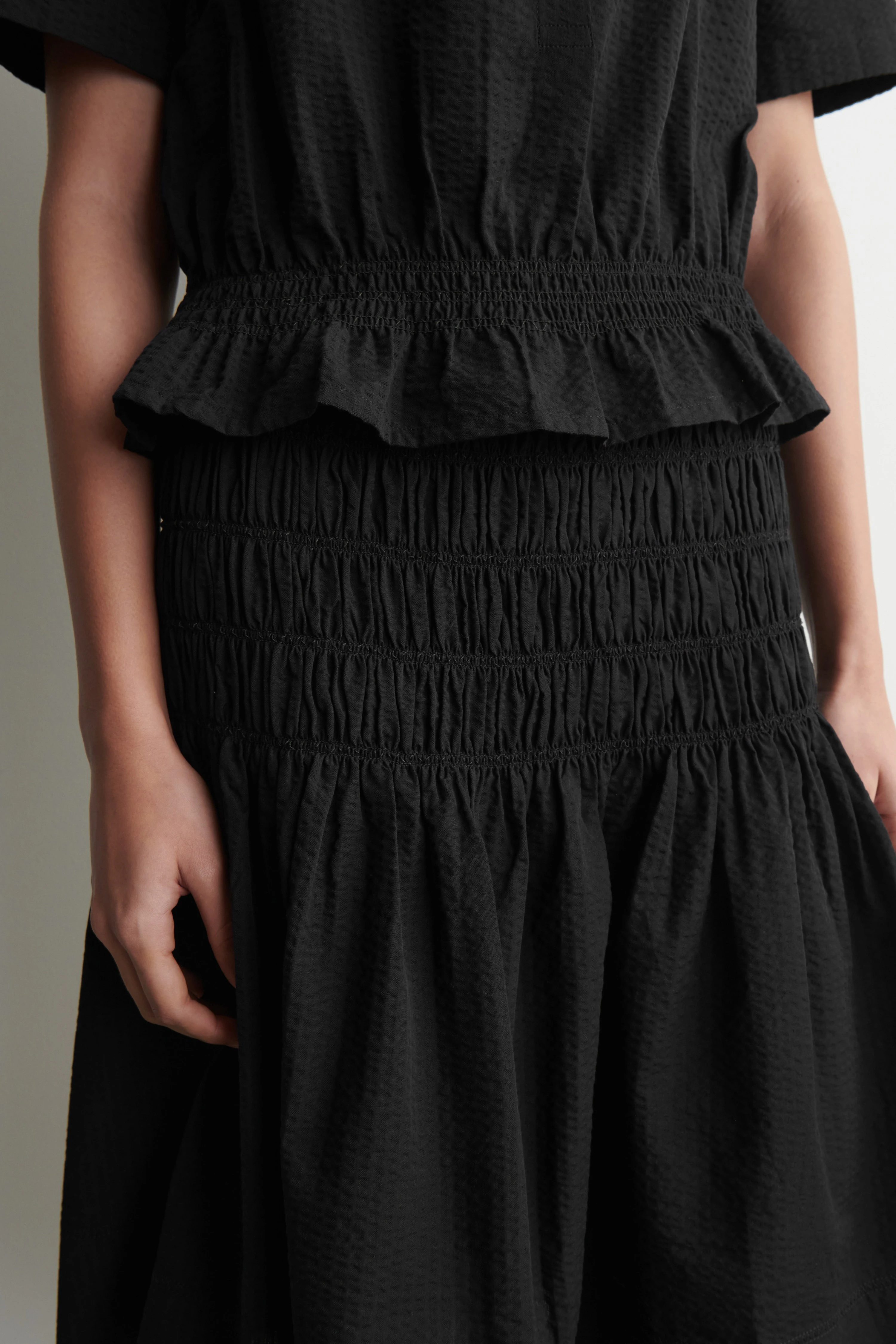 SMOCKED A-LINE SKIRT - 4