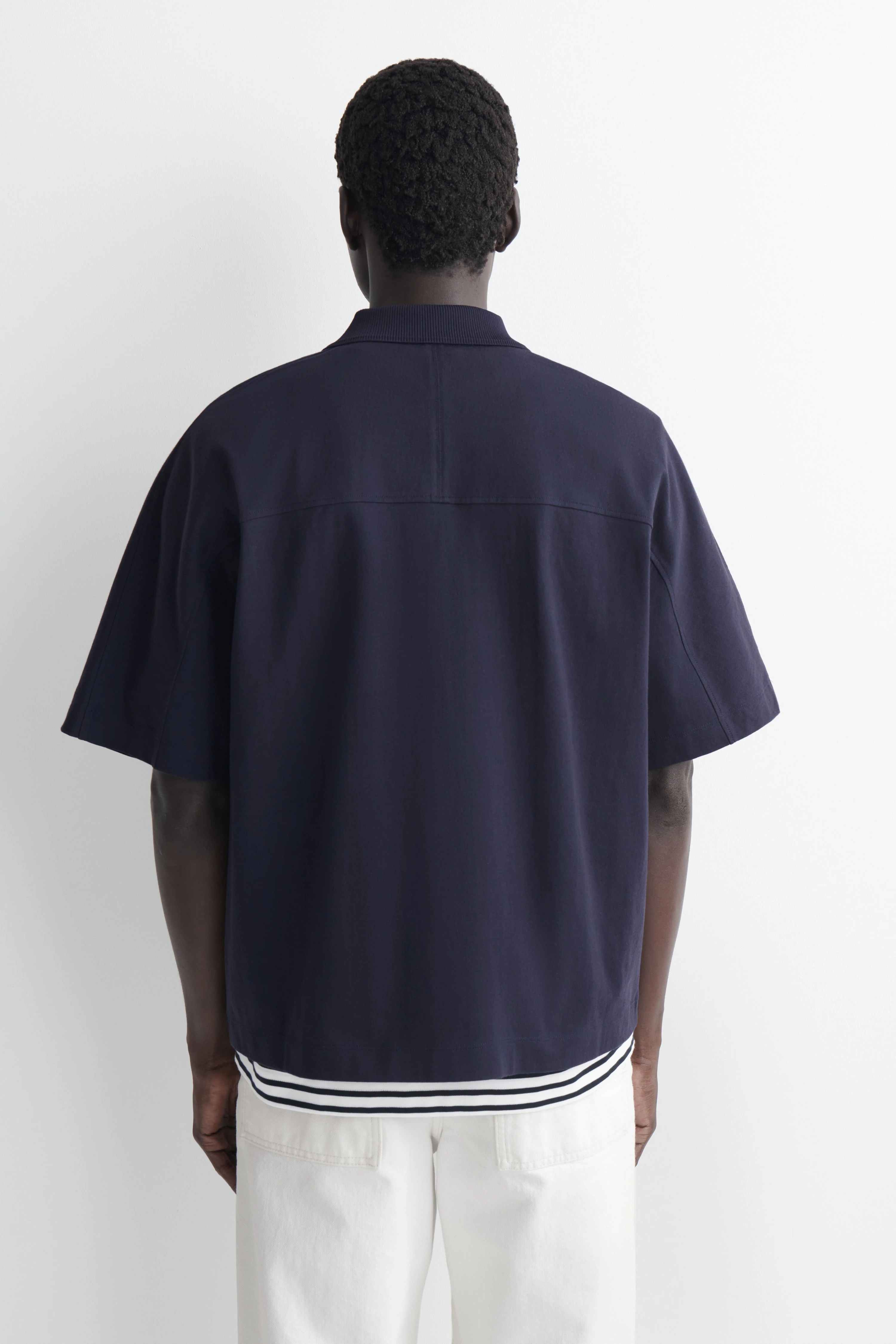 PRESS-STUD COTTON POLO SHIRT