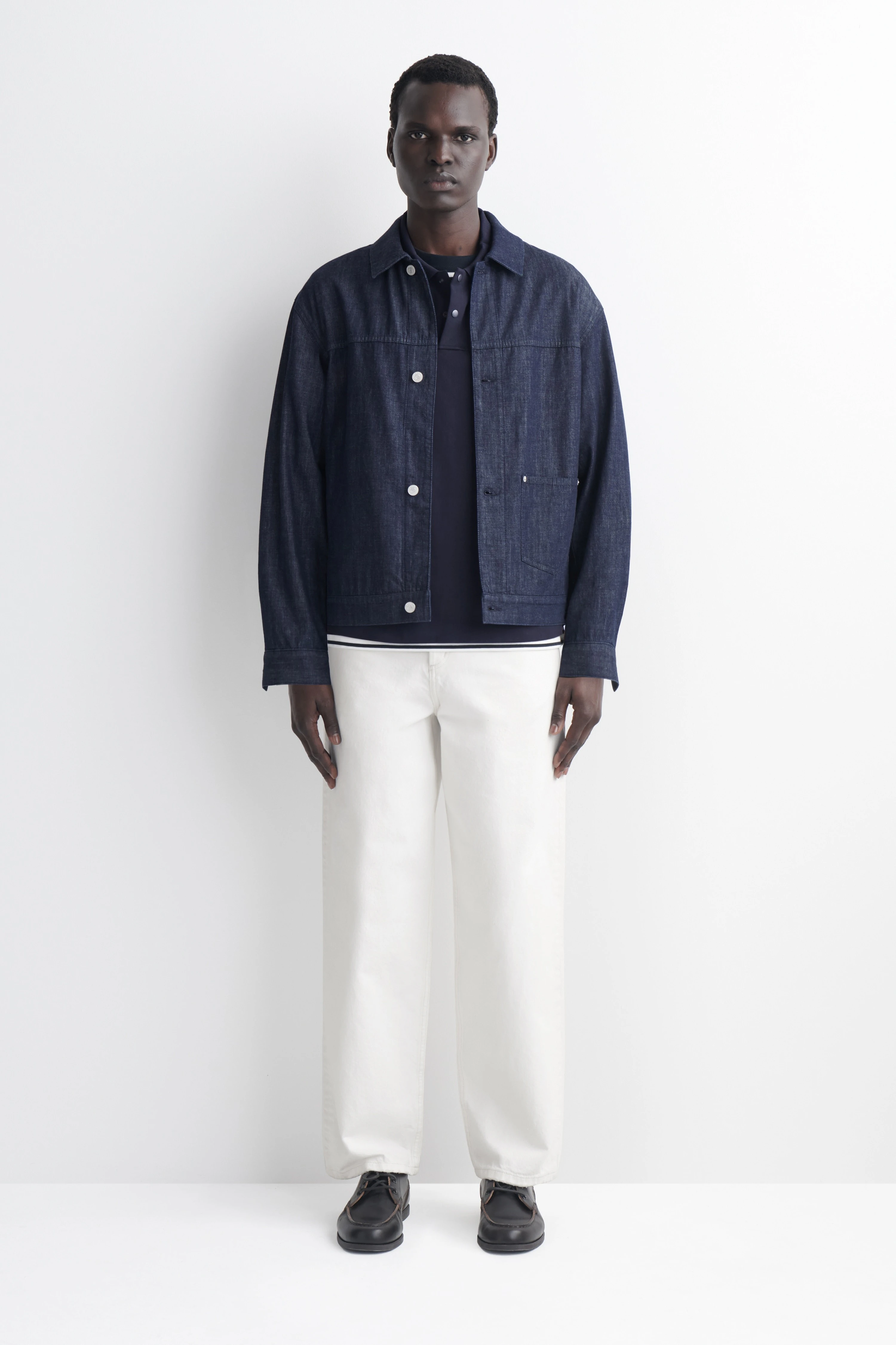 PRESS-STUD COTTON POLO SHIRT