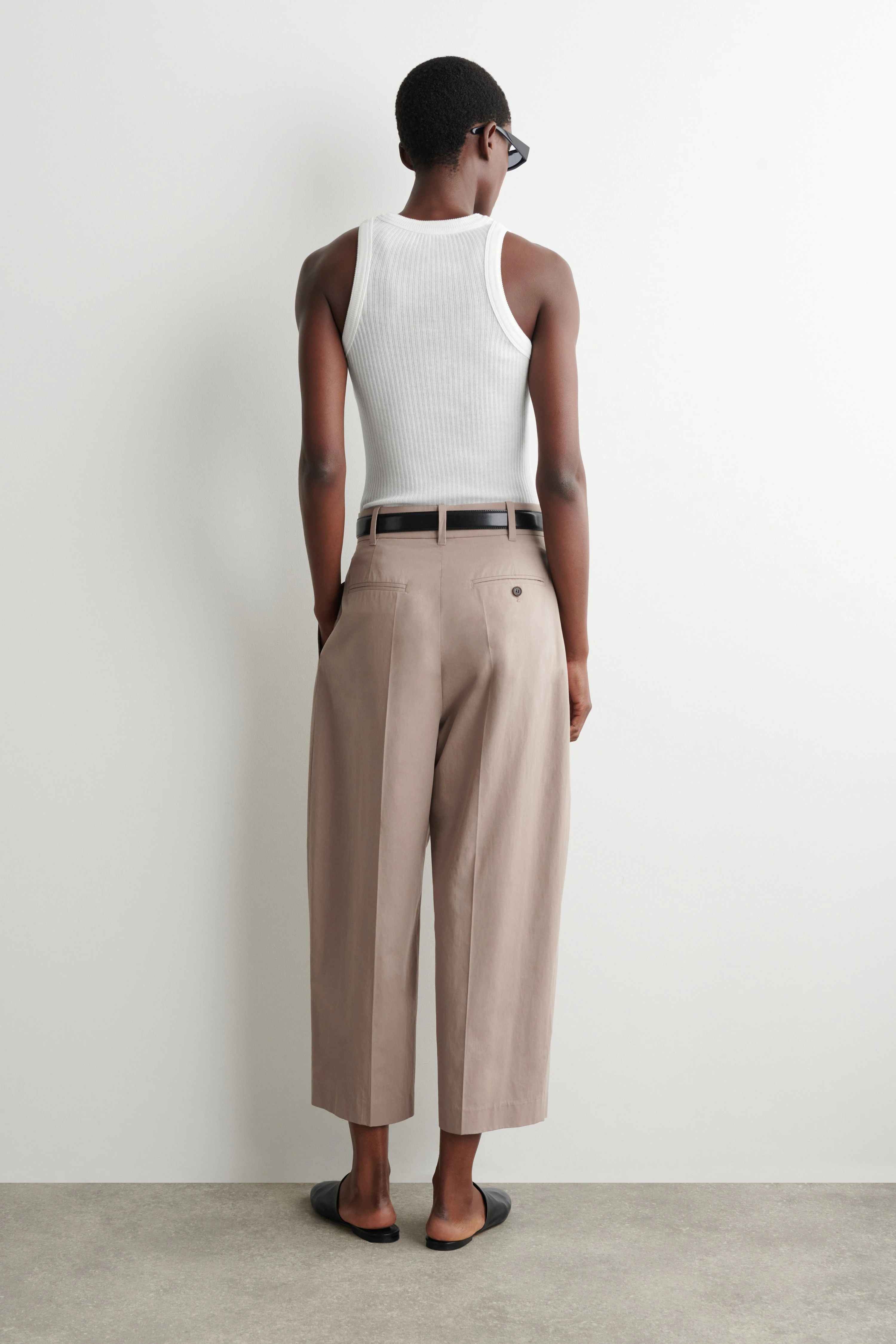 TAILORED COTTON BARREL-LEG TROUSERS - 2