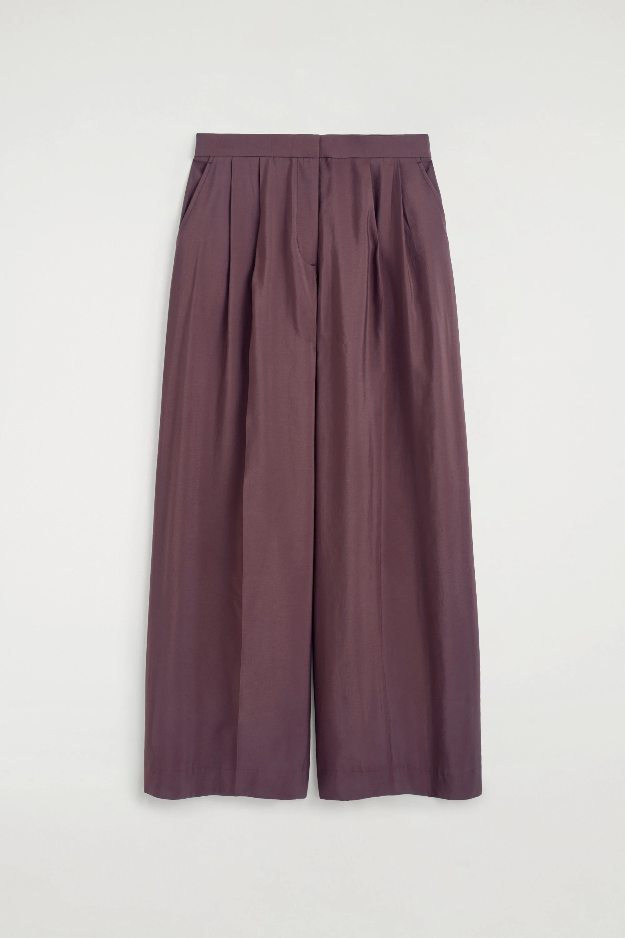 PLEATED MODAL WIDE-LEG TROUSERS - 6