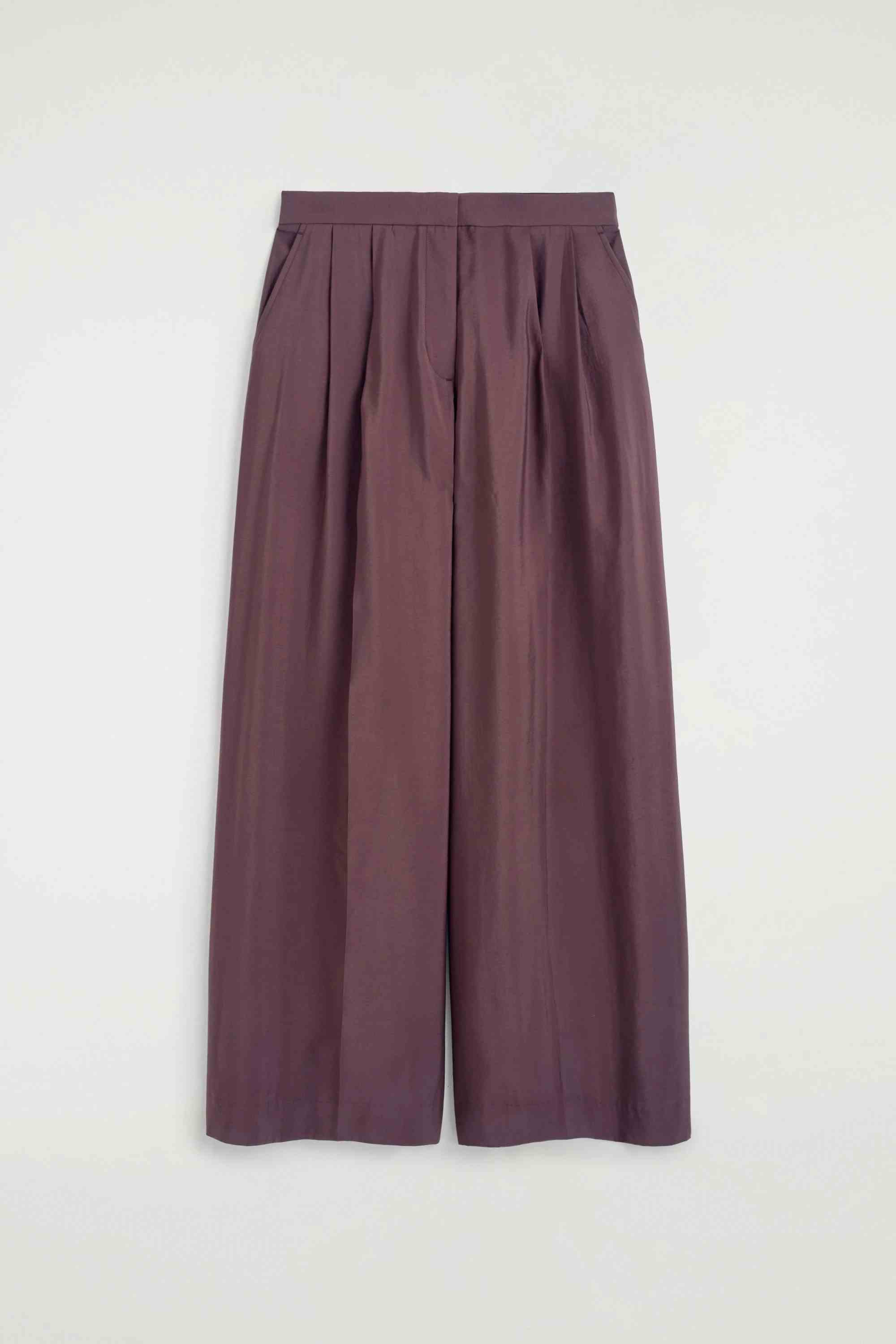 PLEATED MODAL WIDE-LEG TROUSERS - 6