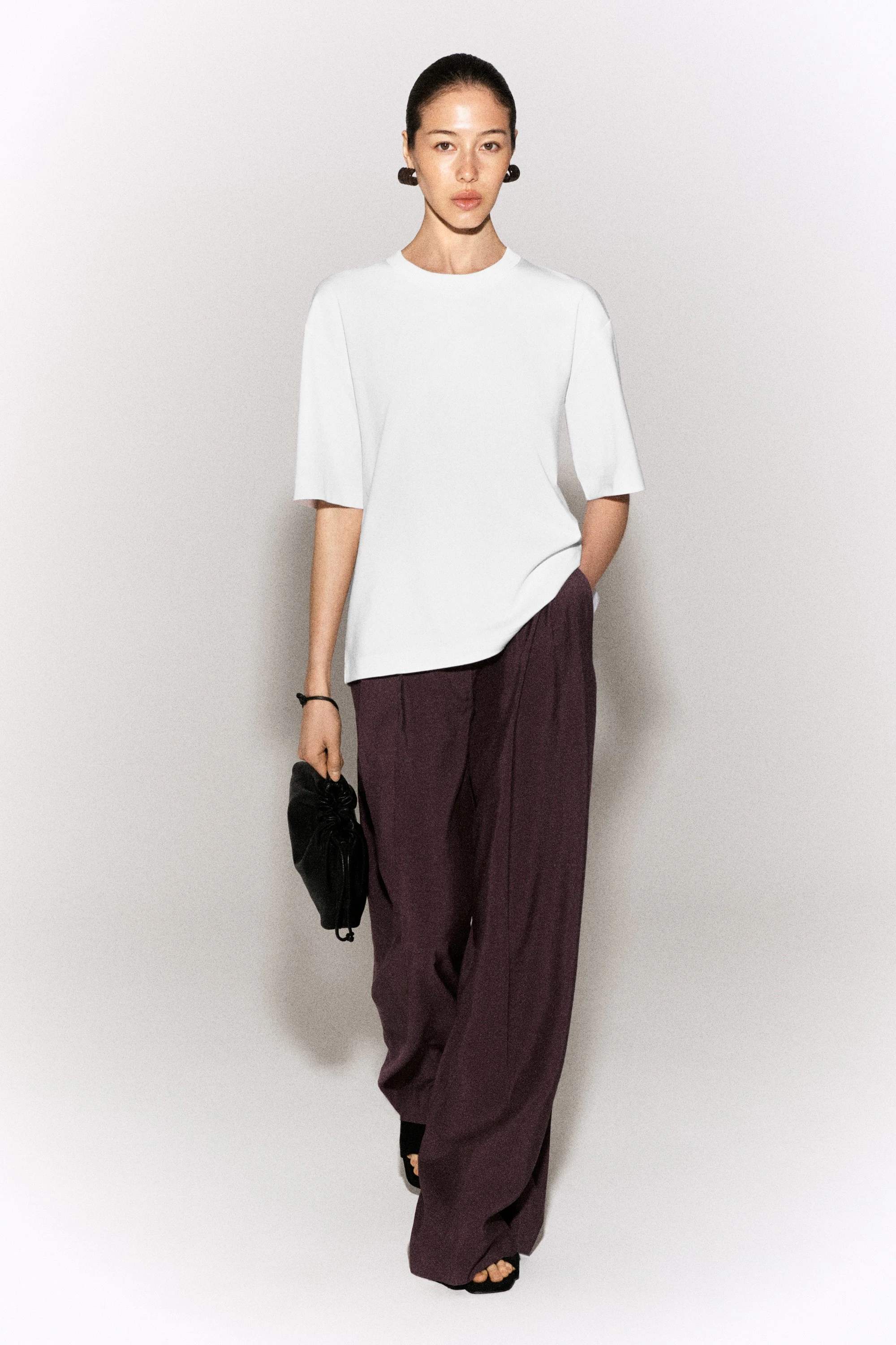PLEATED MODAL WIDE-LEG TROUSERS - 9