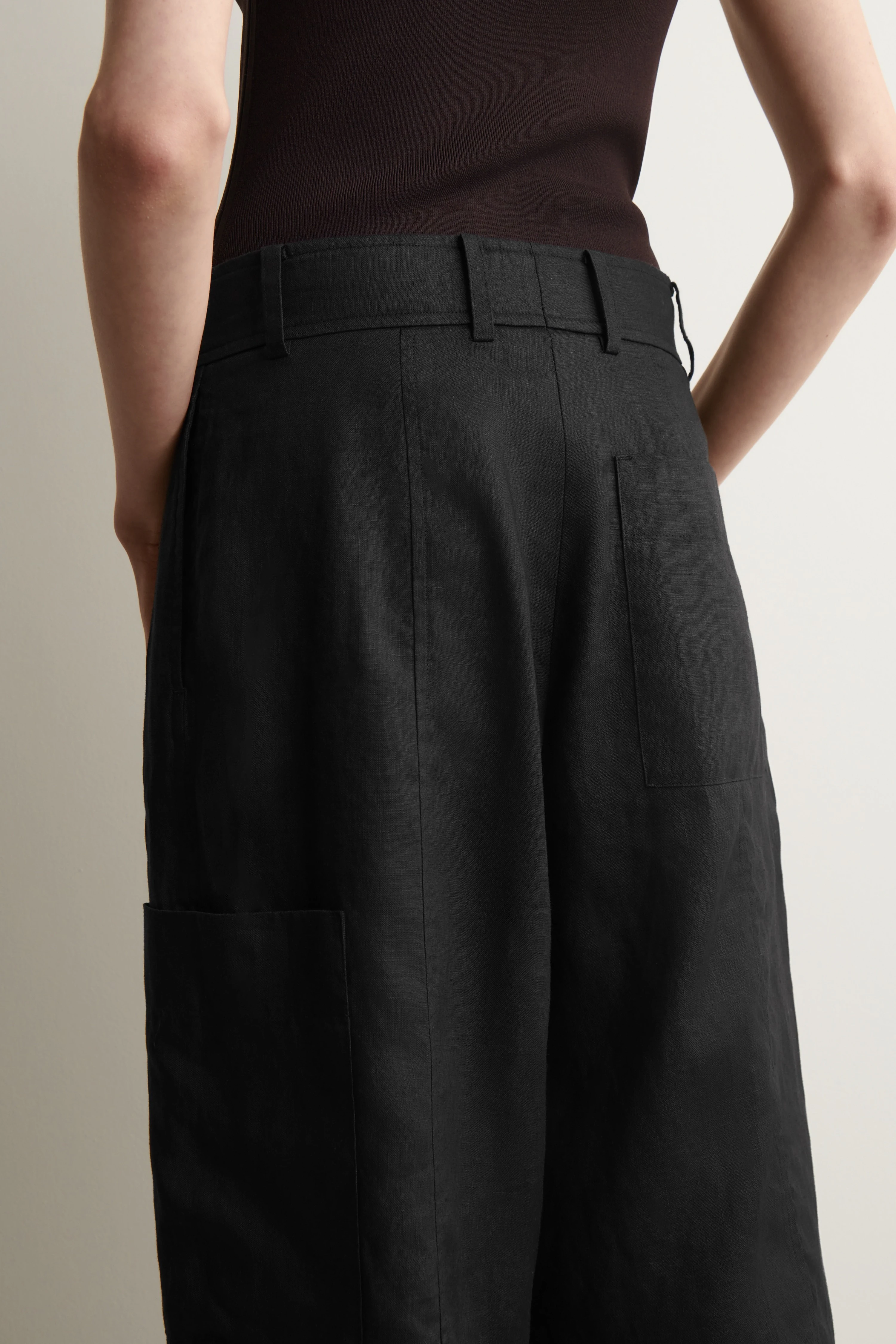 LINEN UTILITY BERMUDA SHORTS - 4