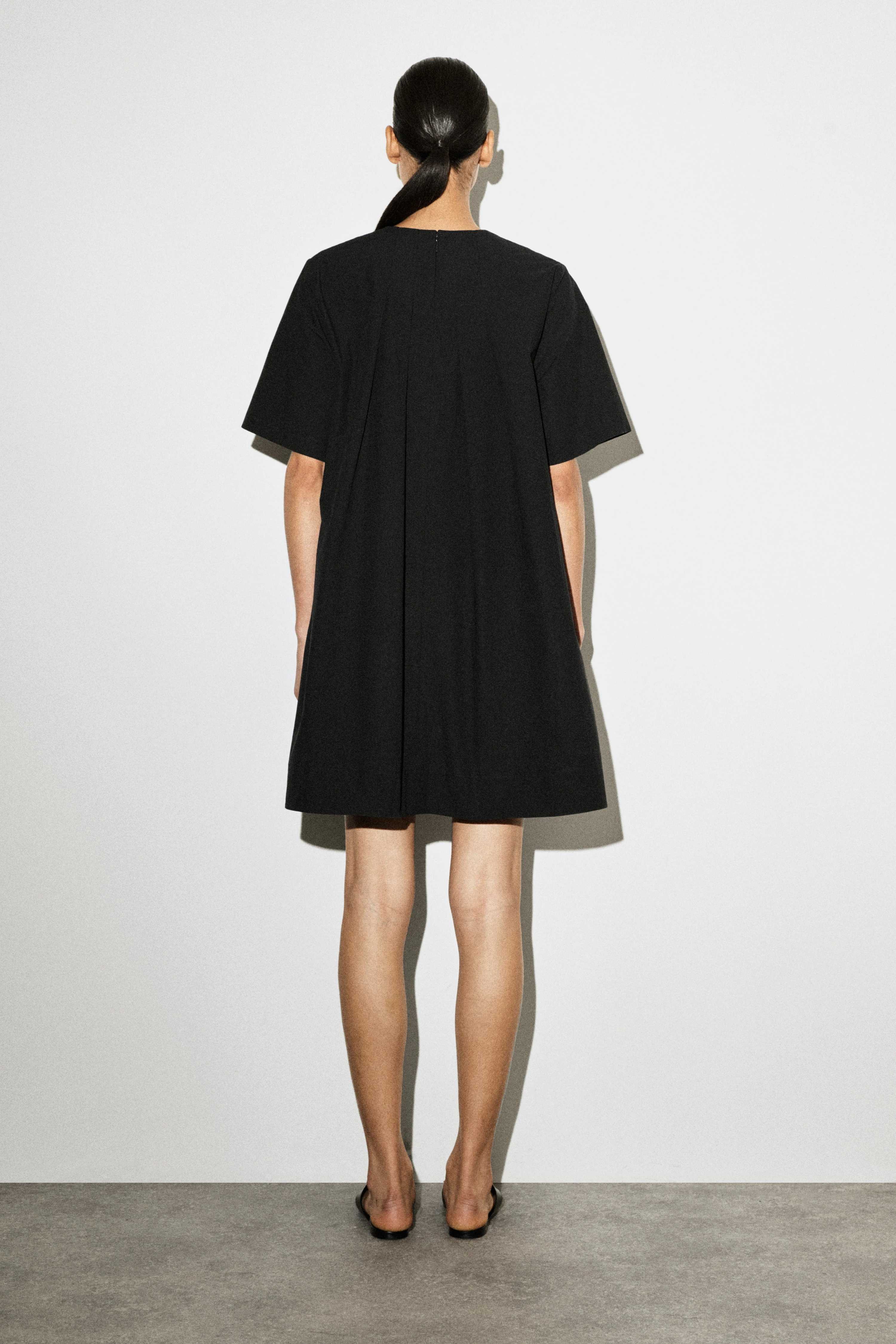 PLEATED COTTON-POPLIN MINI DRESS - 2