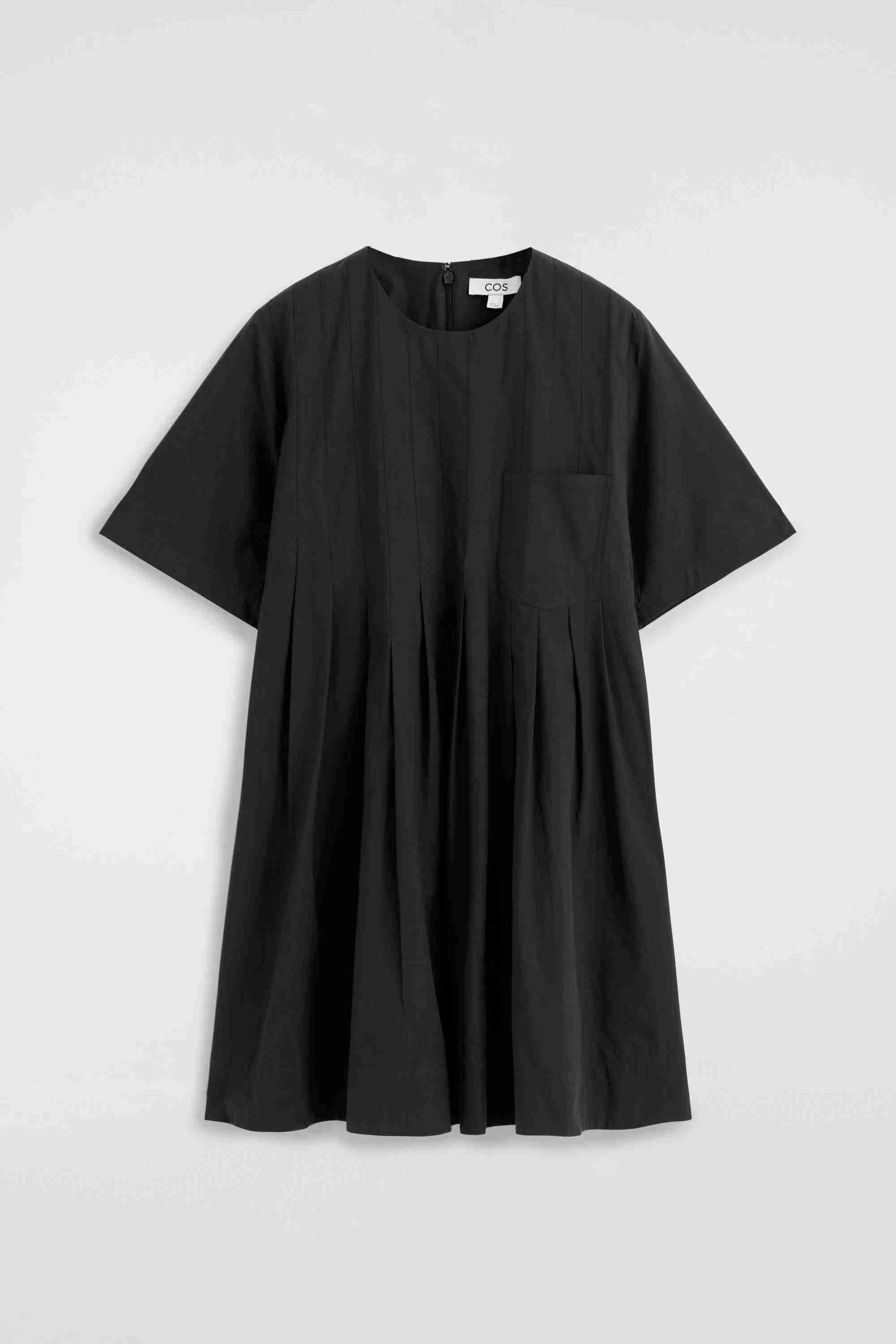 PLEATED COTTON-POPLIN MINI DRESS - 5