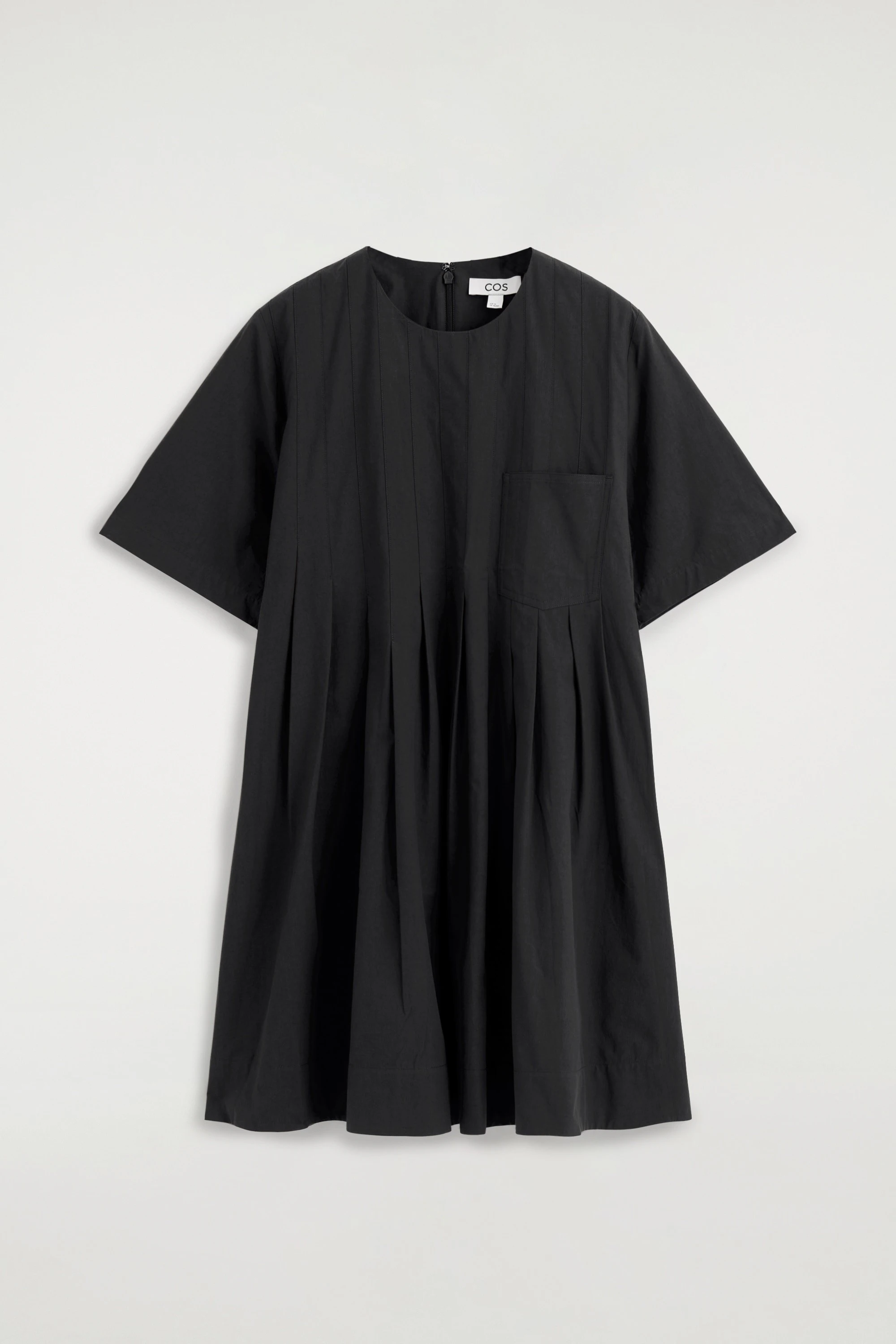 PLEATED COTTON-POPLIN MINI DRESS - 5