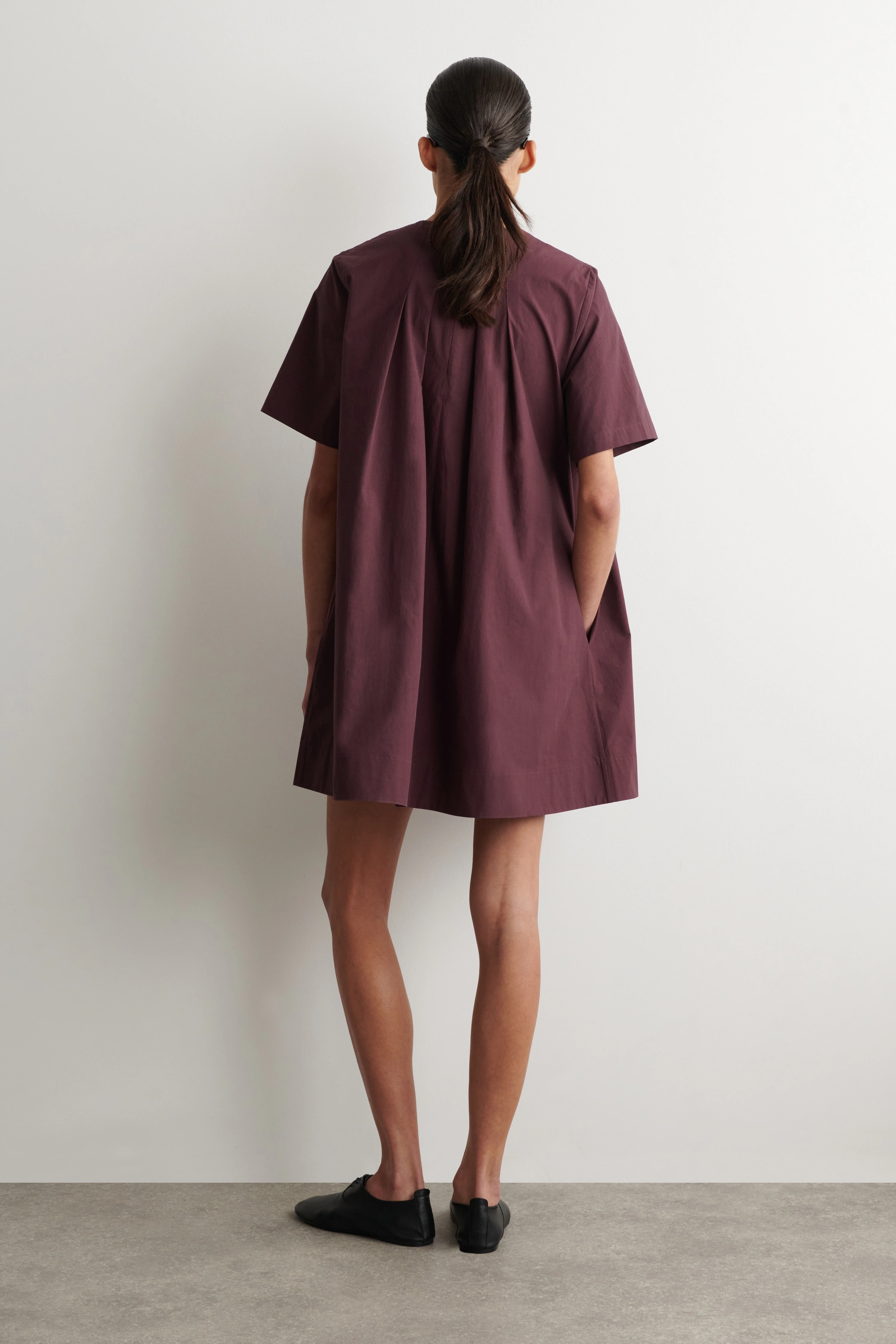PLEATED COTTON-POPLIN MINI DRESS - 2
