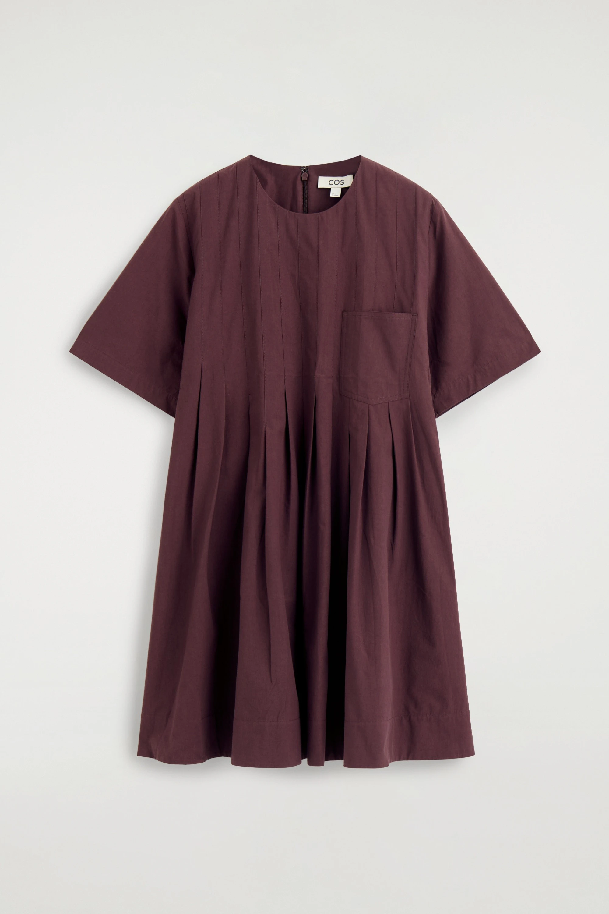 PLEATED COTTON-POPLIN MINI DRESS - 5