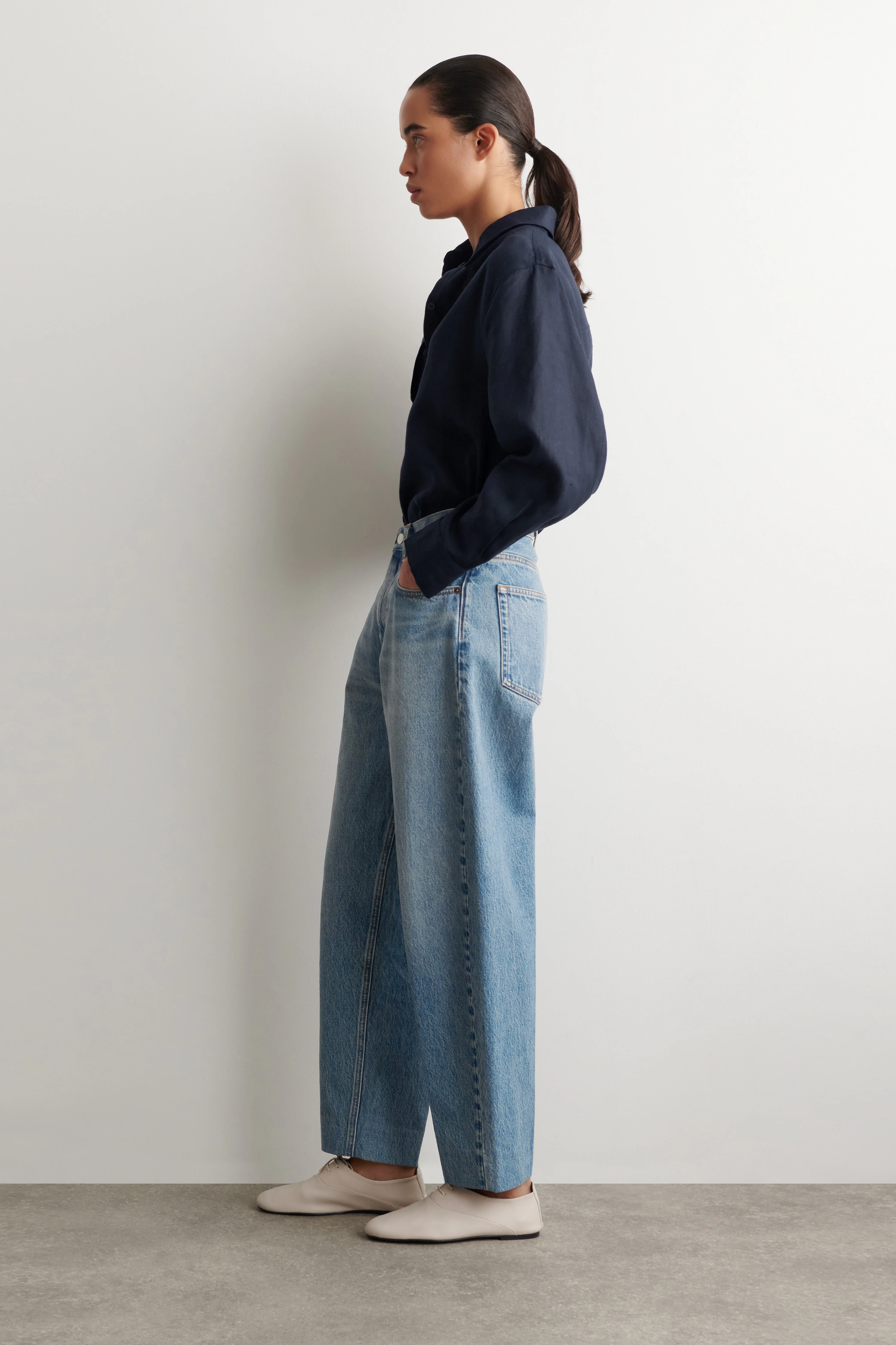 CURVED-HEM LINEN SHIRT - 3