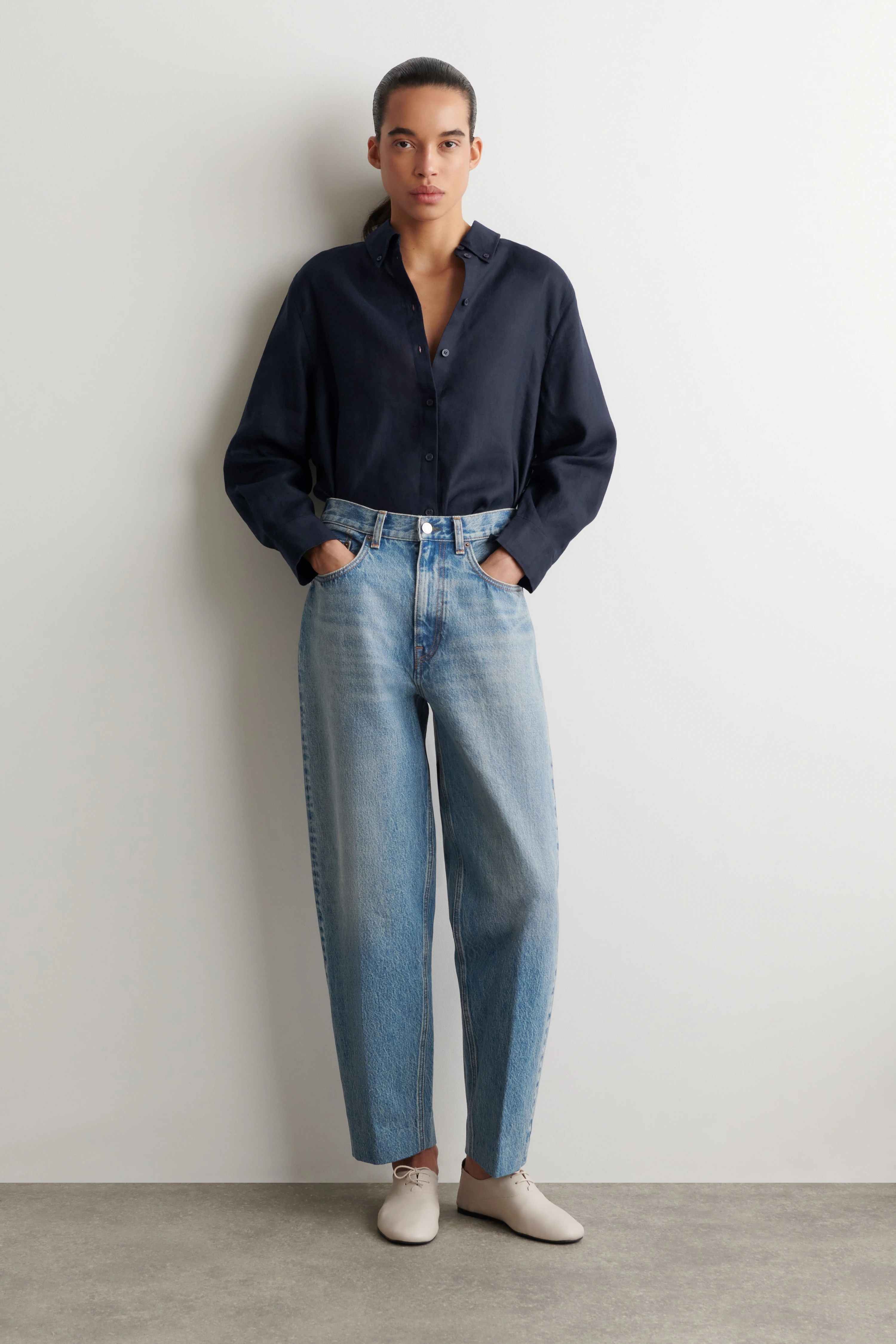 CURVED-HEM LINEN SHIRT - 4