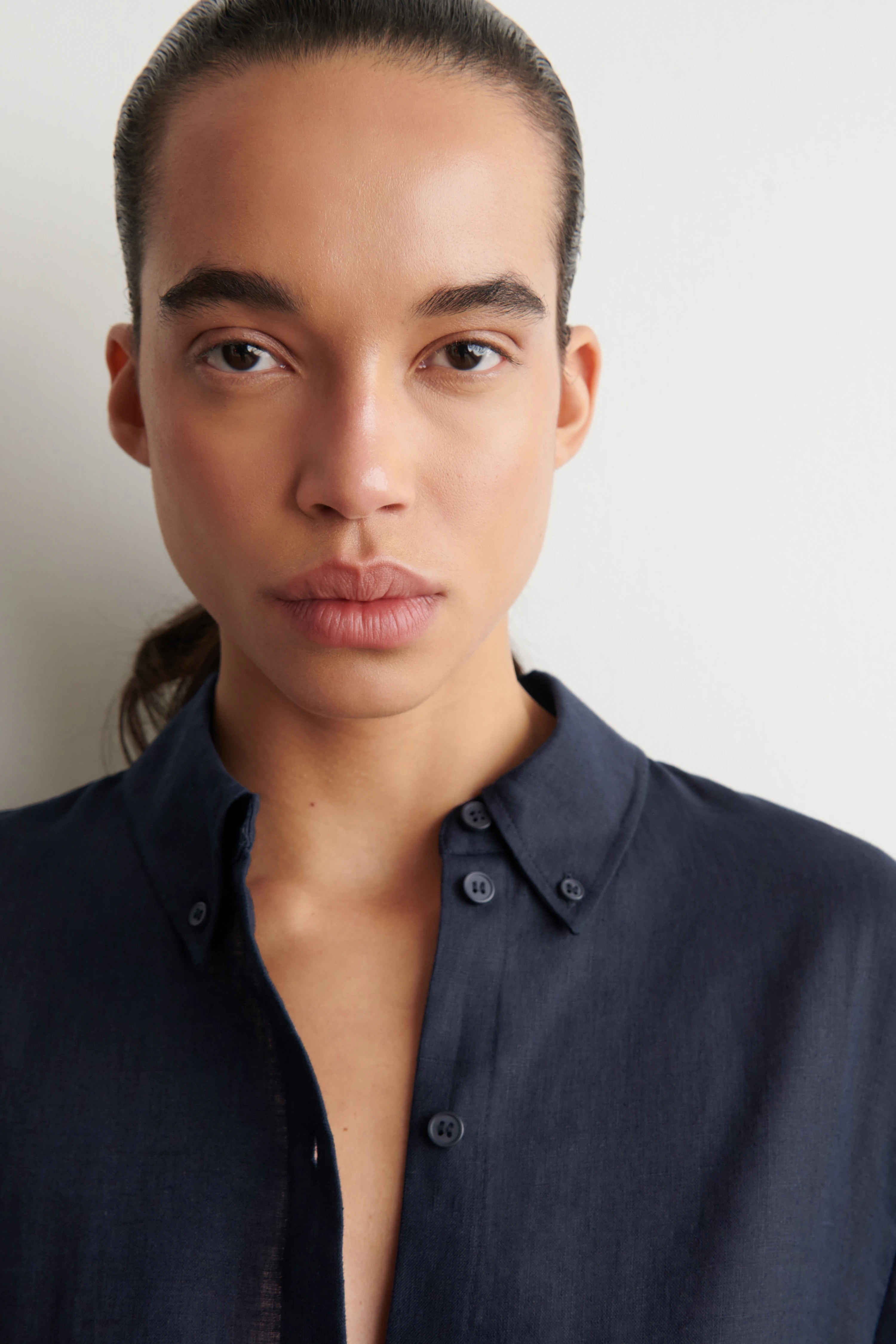 CURVED-HEM LINEN SHIRT - 5