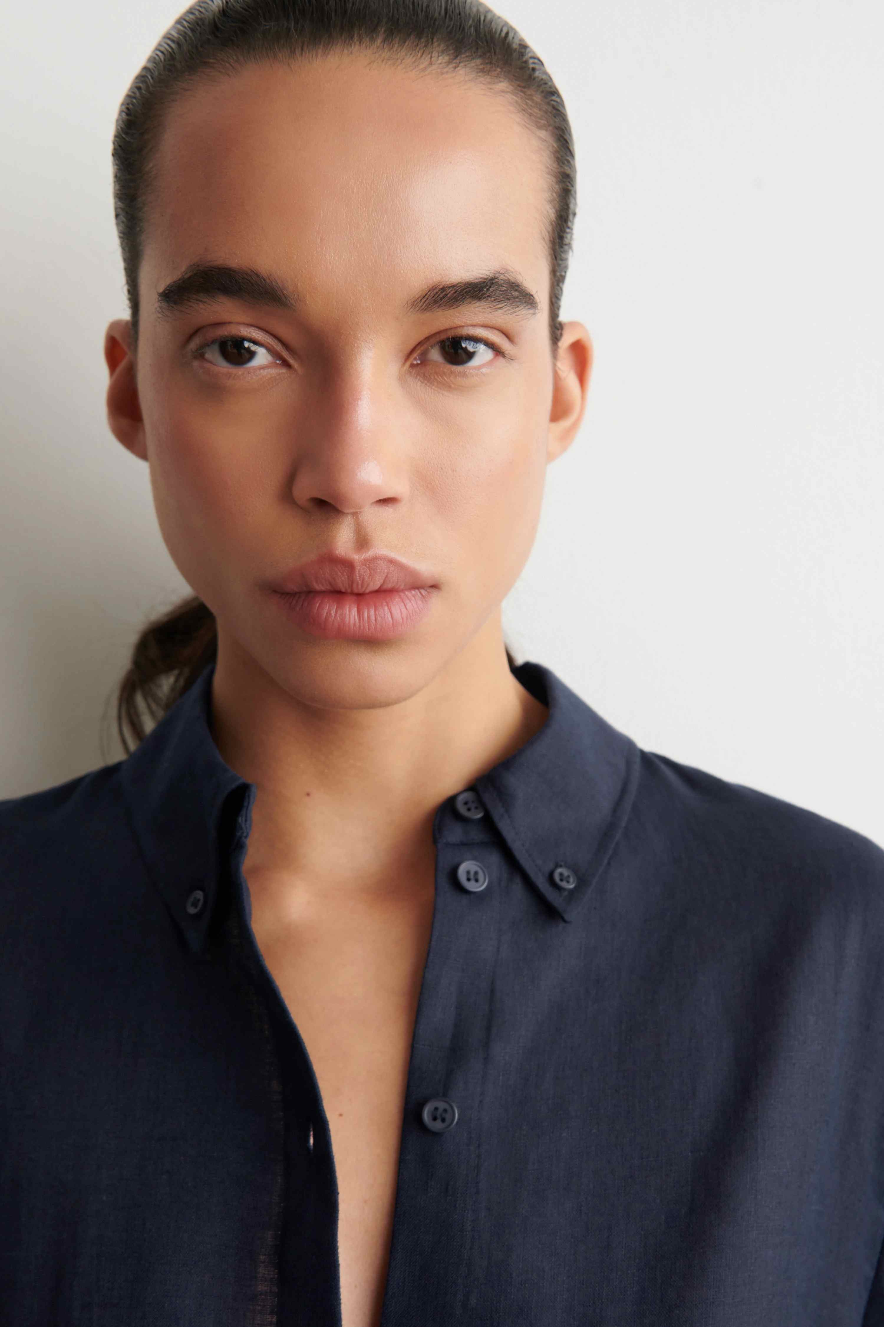 CURVED-HEM LINEN SHIRT - 5