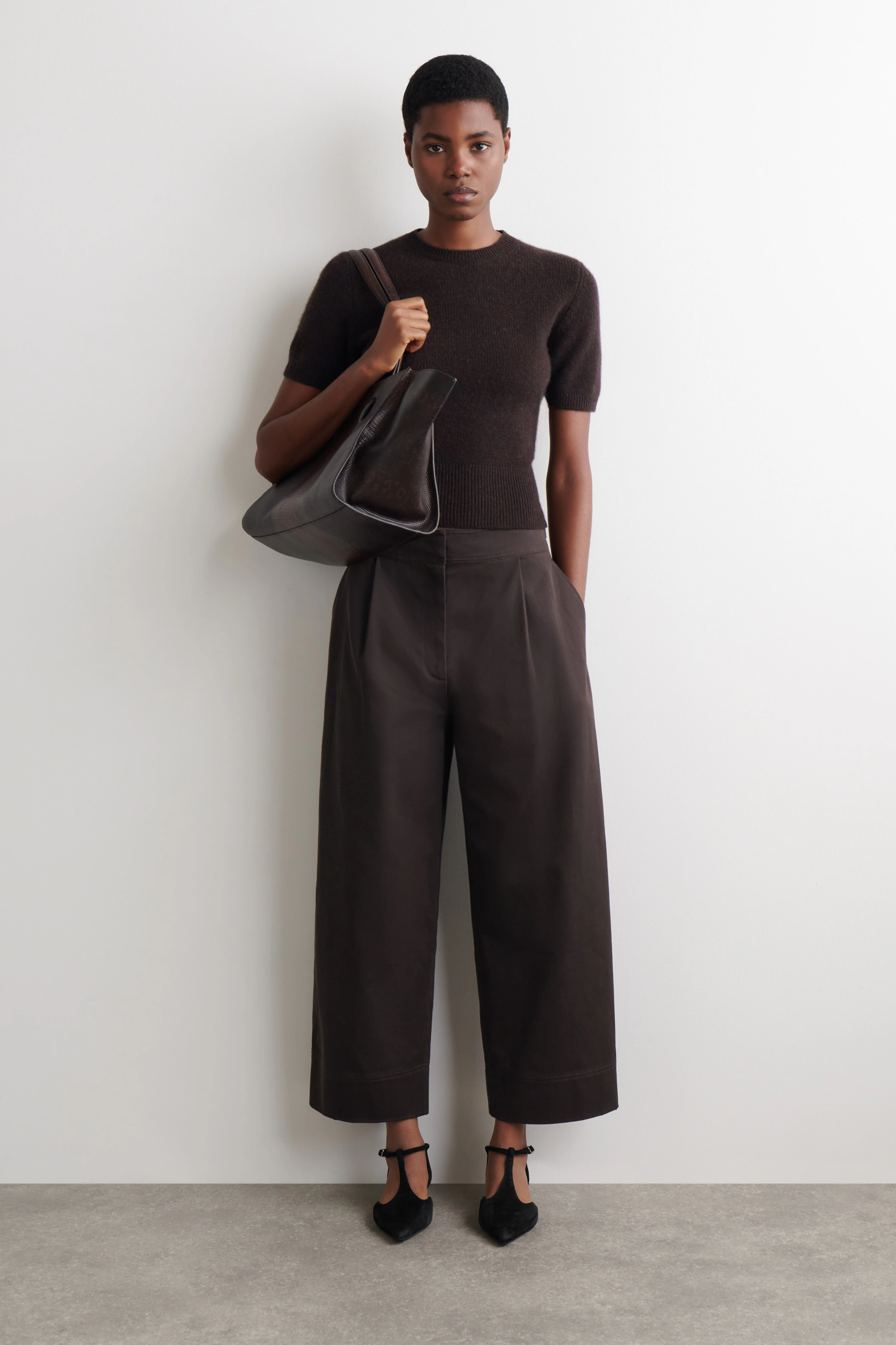 CROPPED COTTON BALLOON TROUSERS - 1