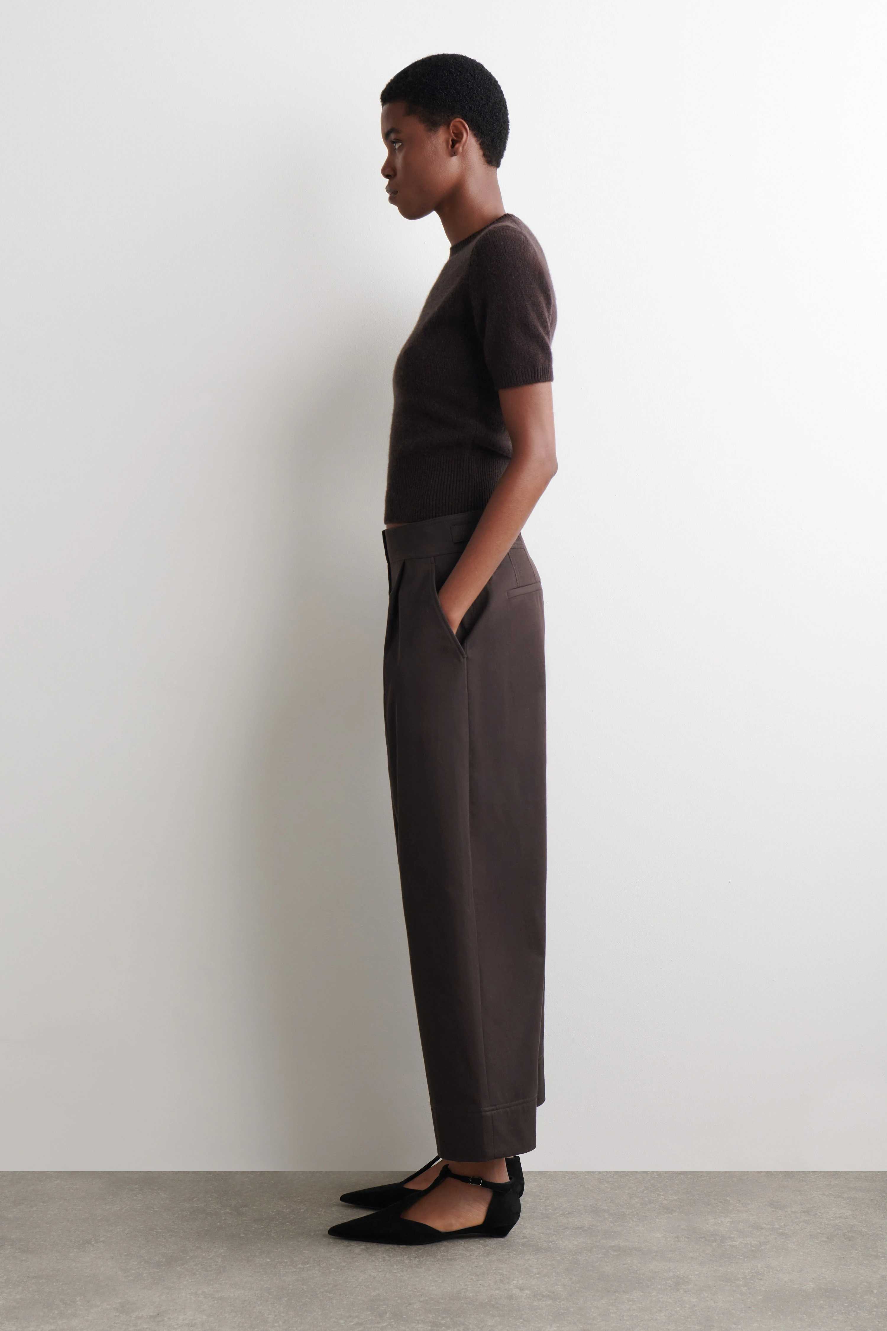 CROPPED COTTON BALLOON TROUSERS - 4