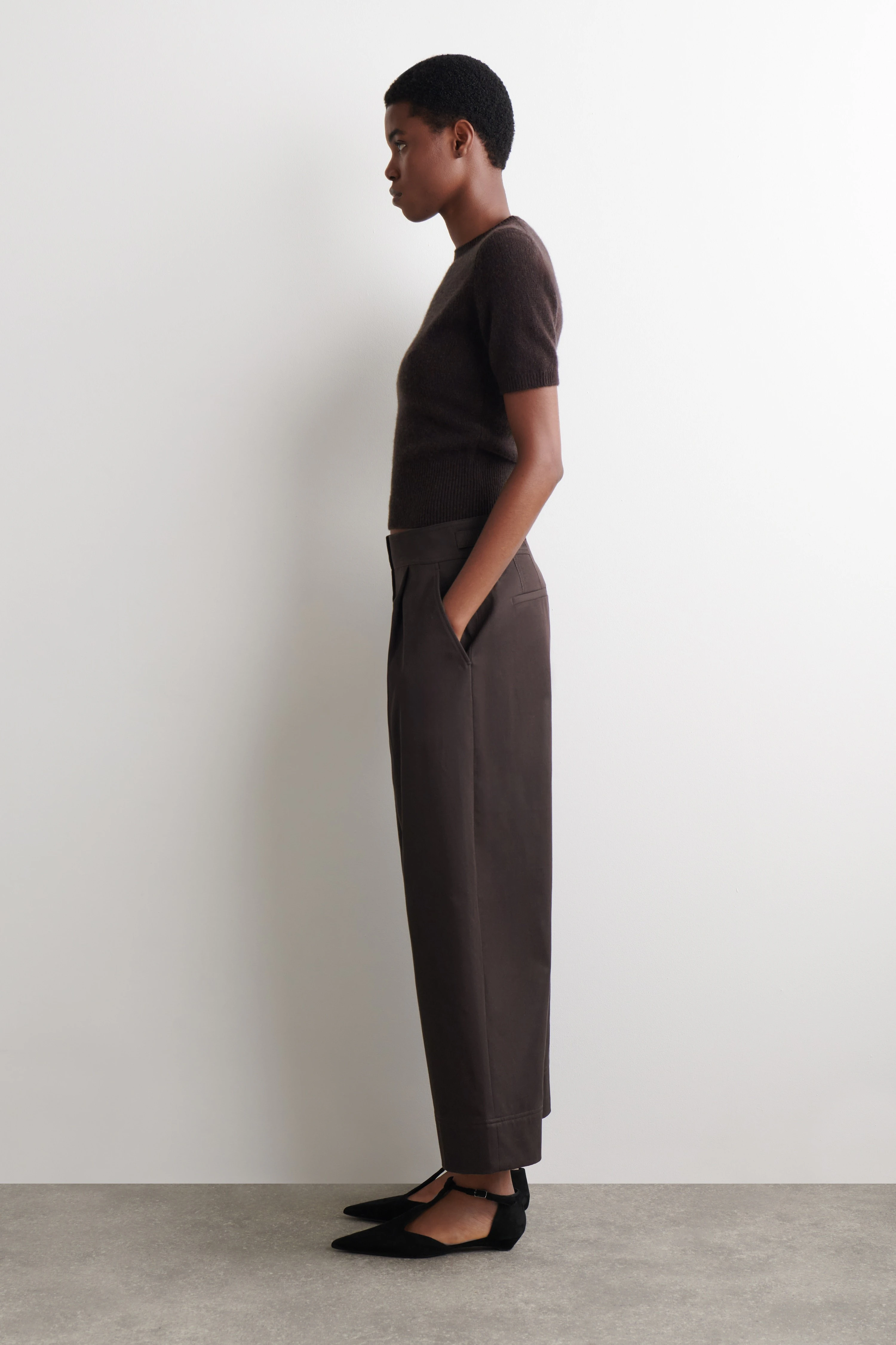 CROPPED COTTON BALLOON TROUSERS - 4