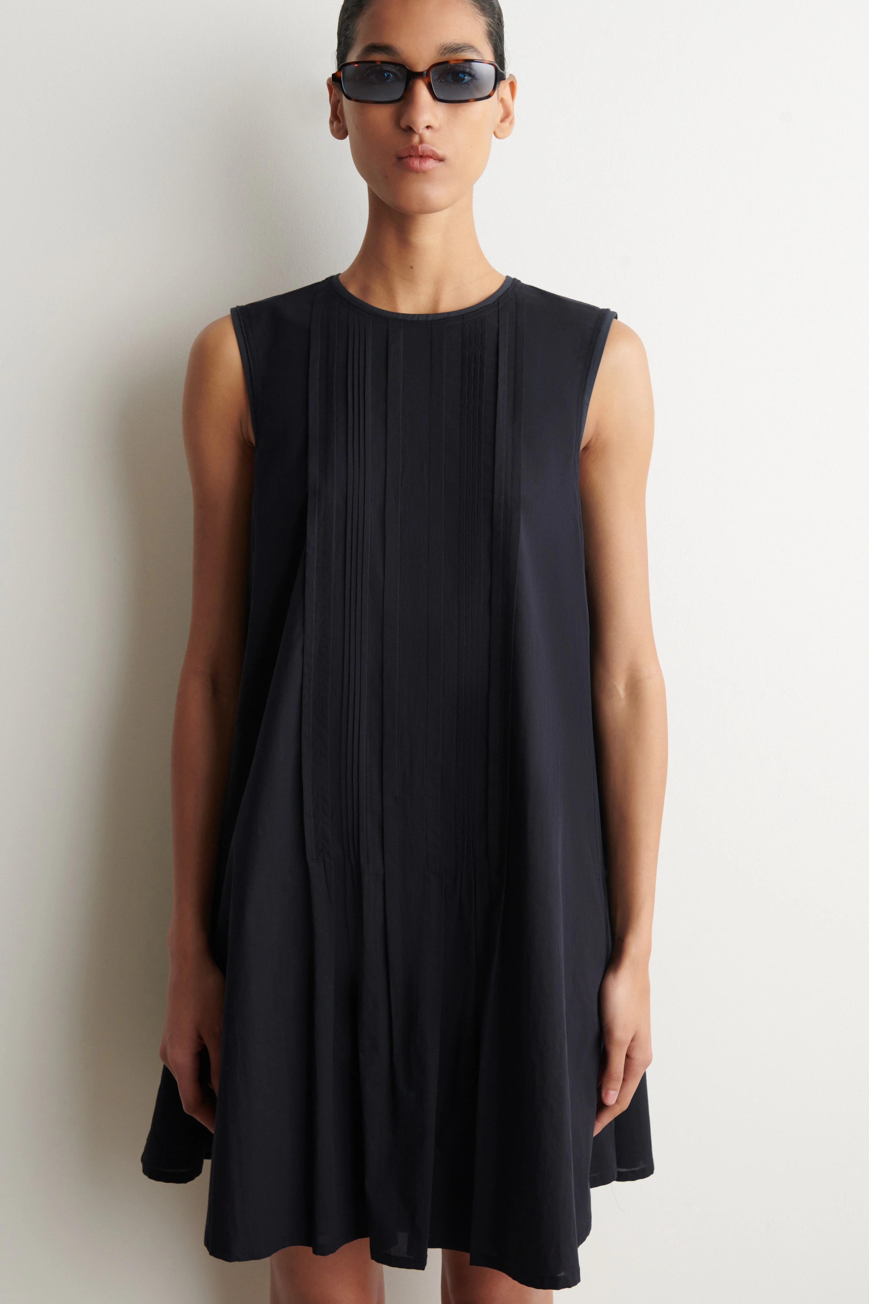 LAYERED PINTUCKED MINI DRESS - 4
