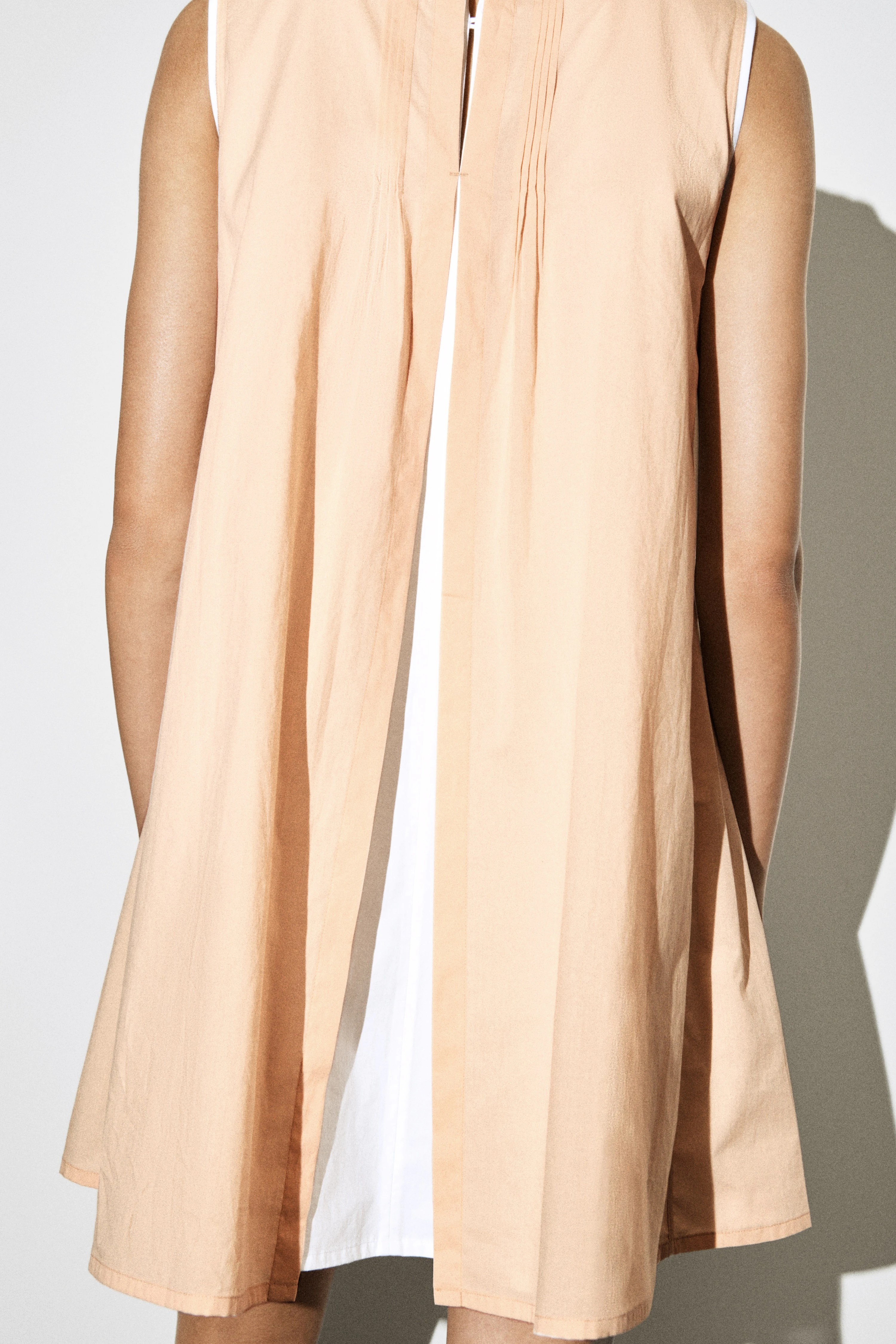 LAYERED PINTUCKED MINI DRESS