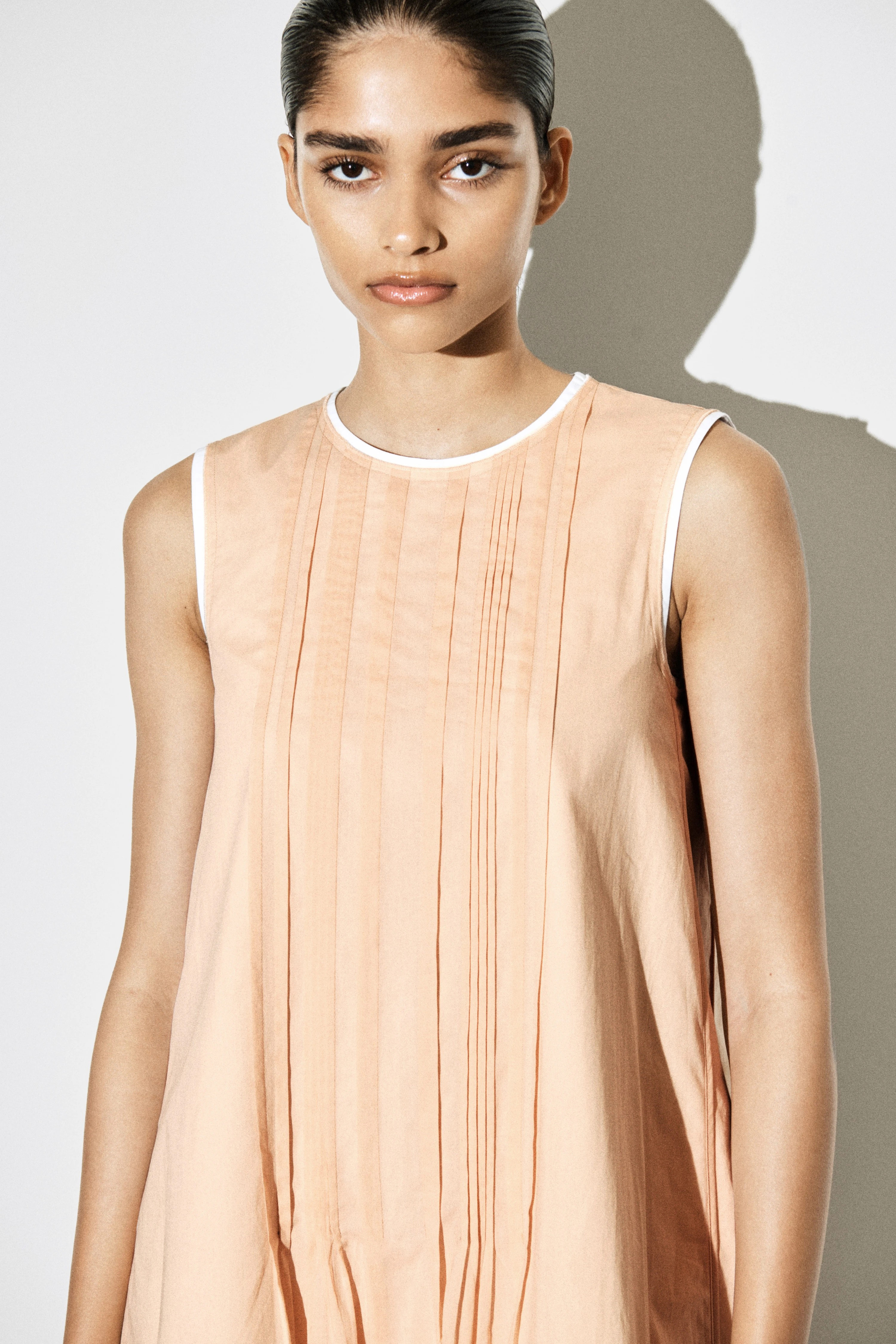 LAYERED PINTUCKED MINI DRESS - 5