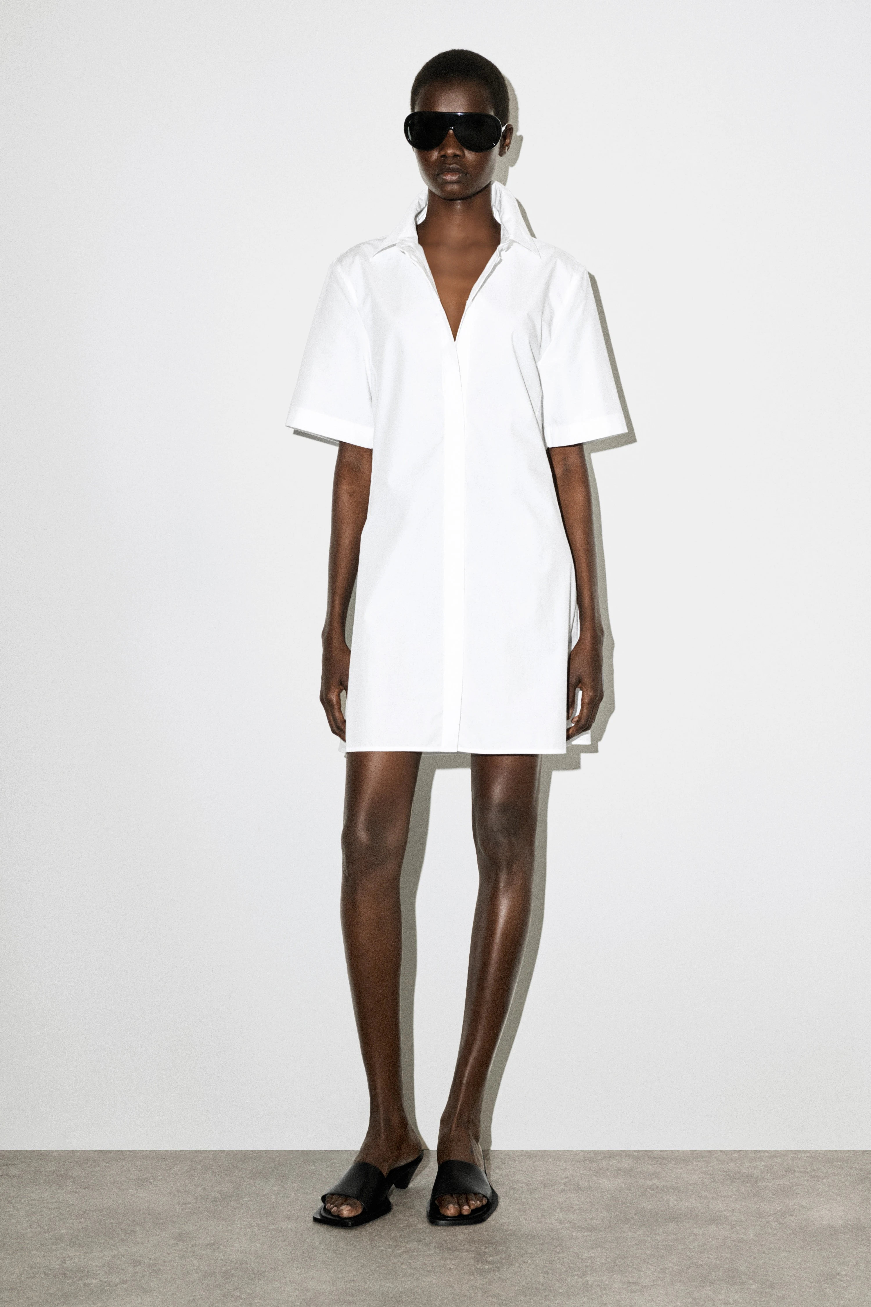 CLASSIC COTTON MINI SHIRT DRESS
