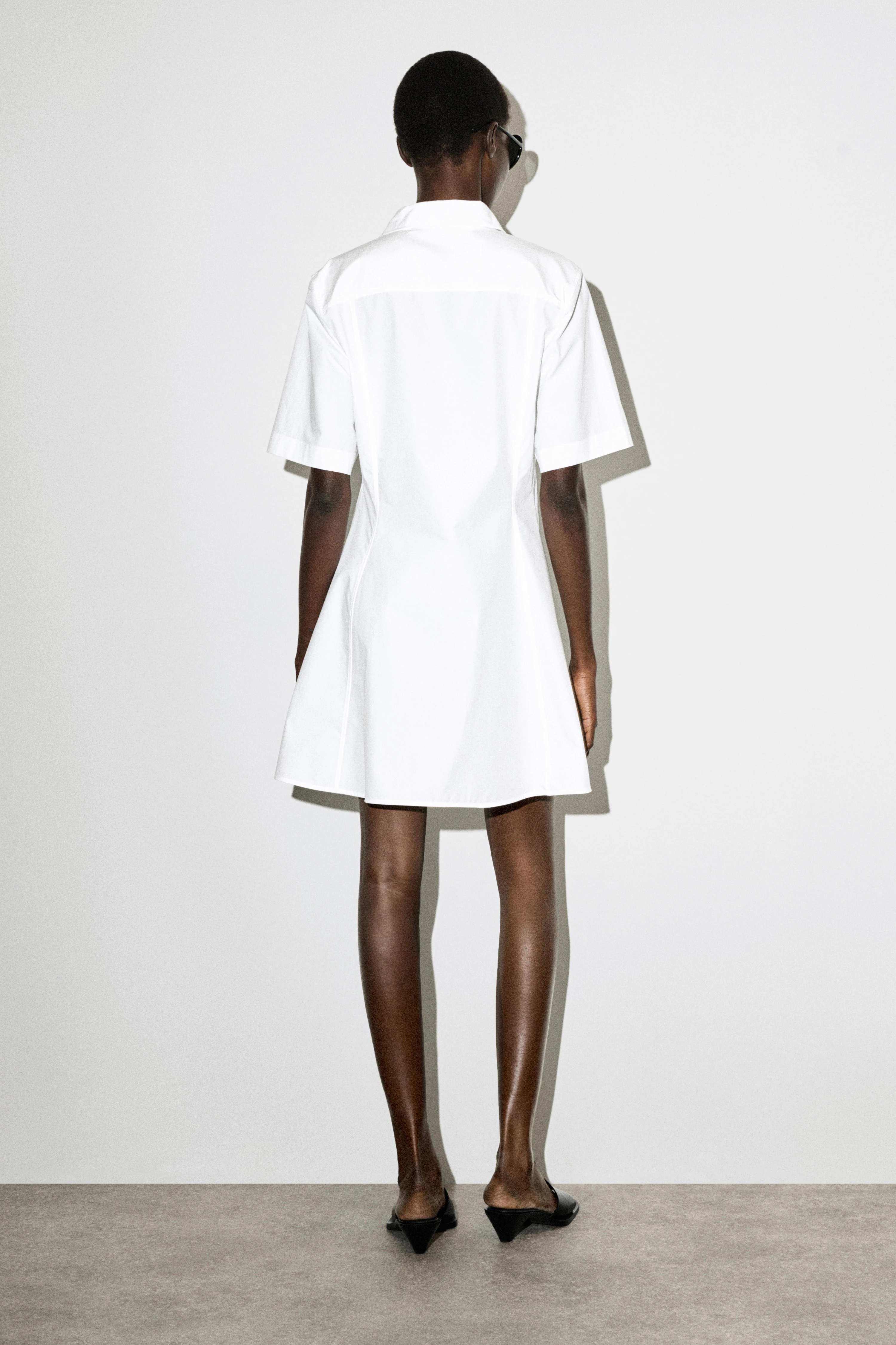 CLASSIC COTTON MINI SHIRT DRESS - 2
