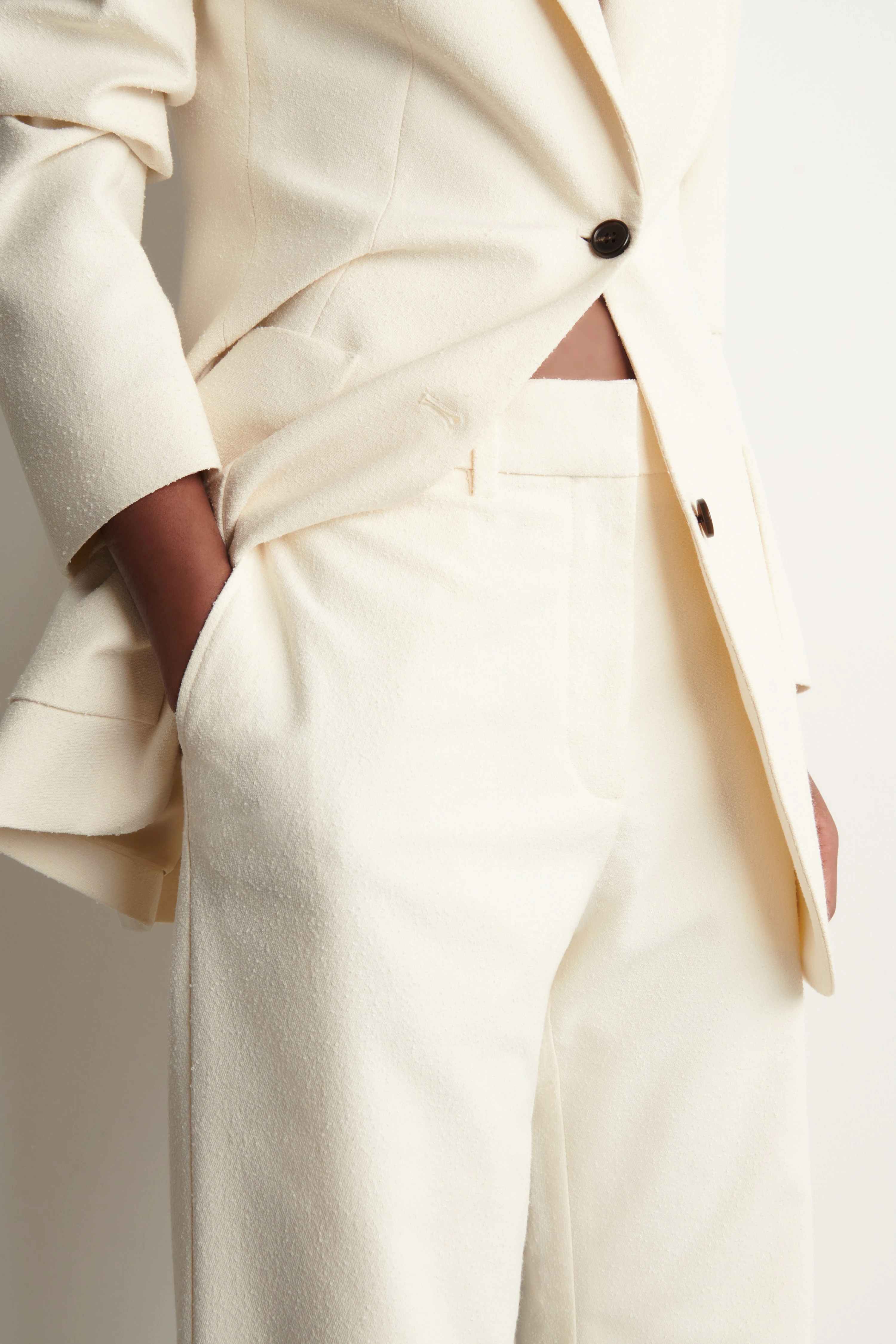 TEXTURED SLIM STRAIGHT-LEG TROUSERS - 3