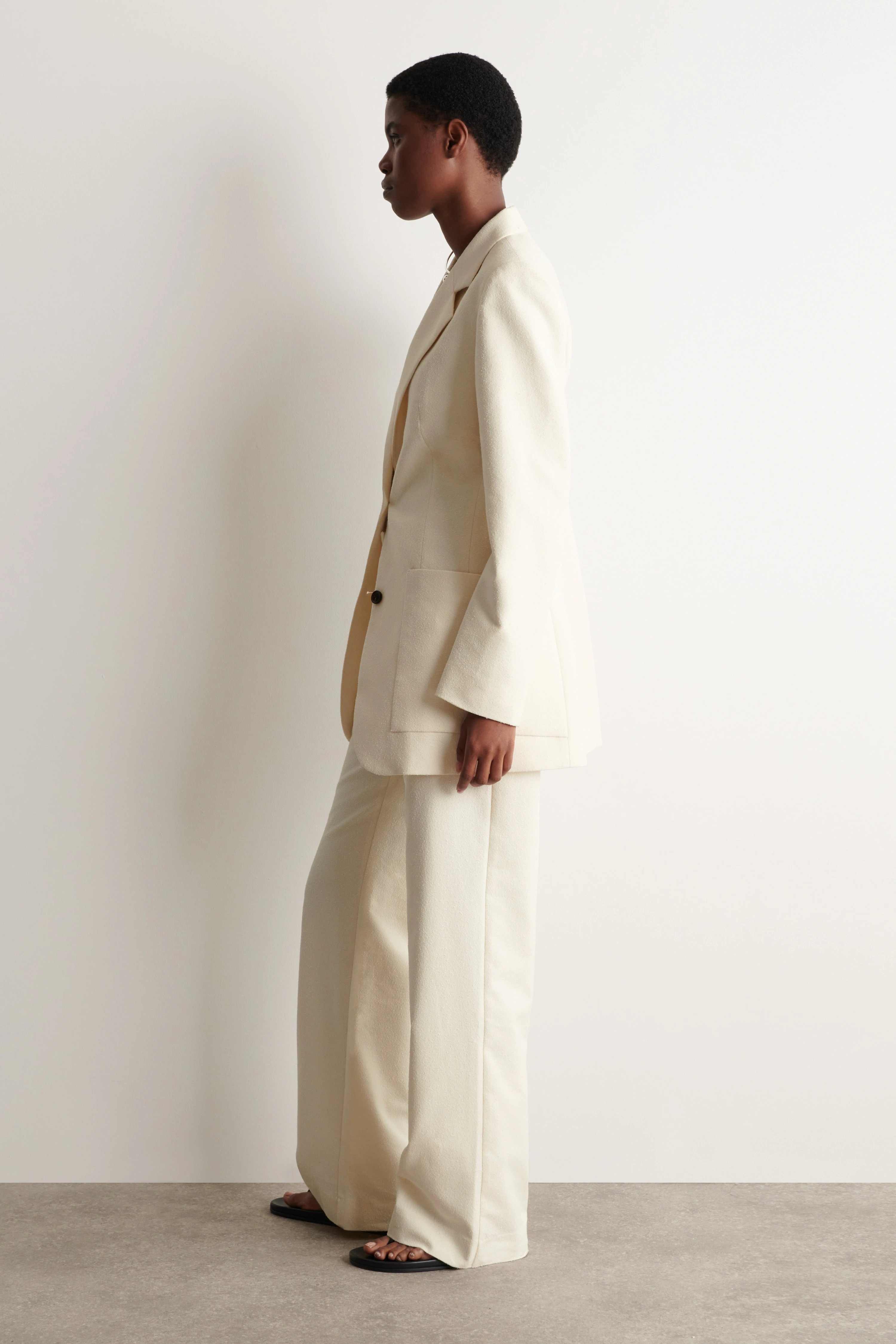 TEXTURED SLIM STRAIGHT-LEG TROUSERS - 4