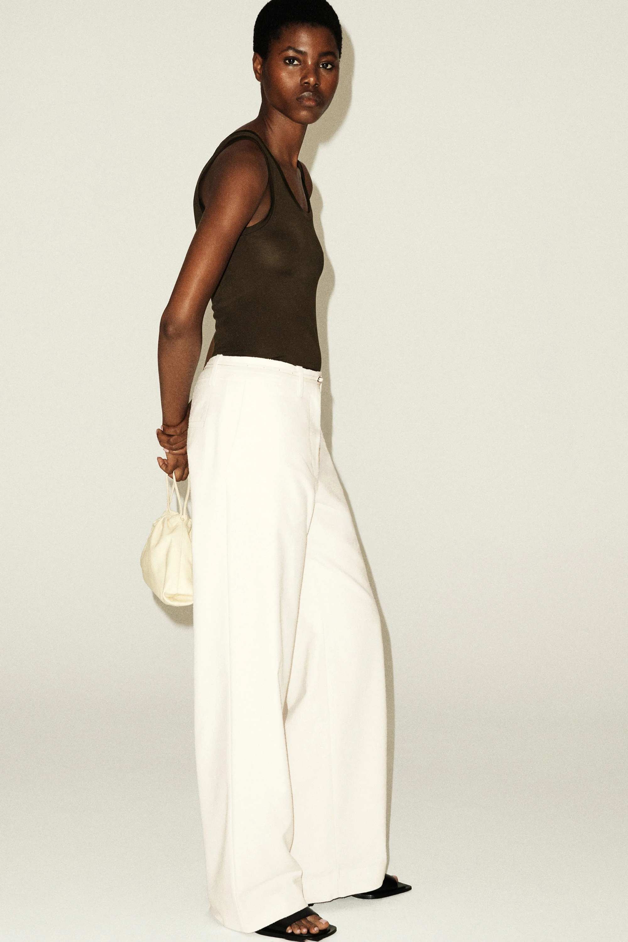 TEXTURED SLIM STRAIGHT-LEG TROUSERS - 8