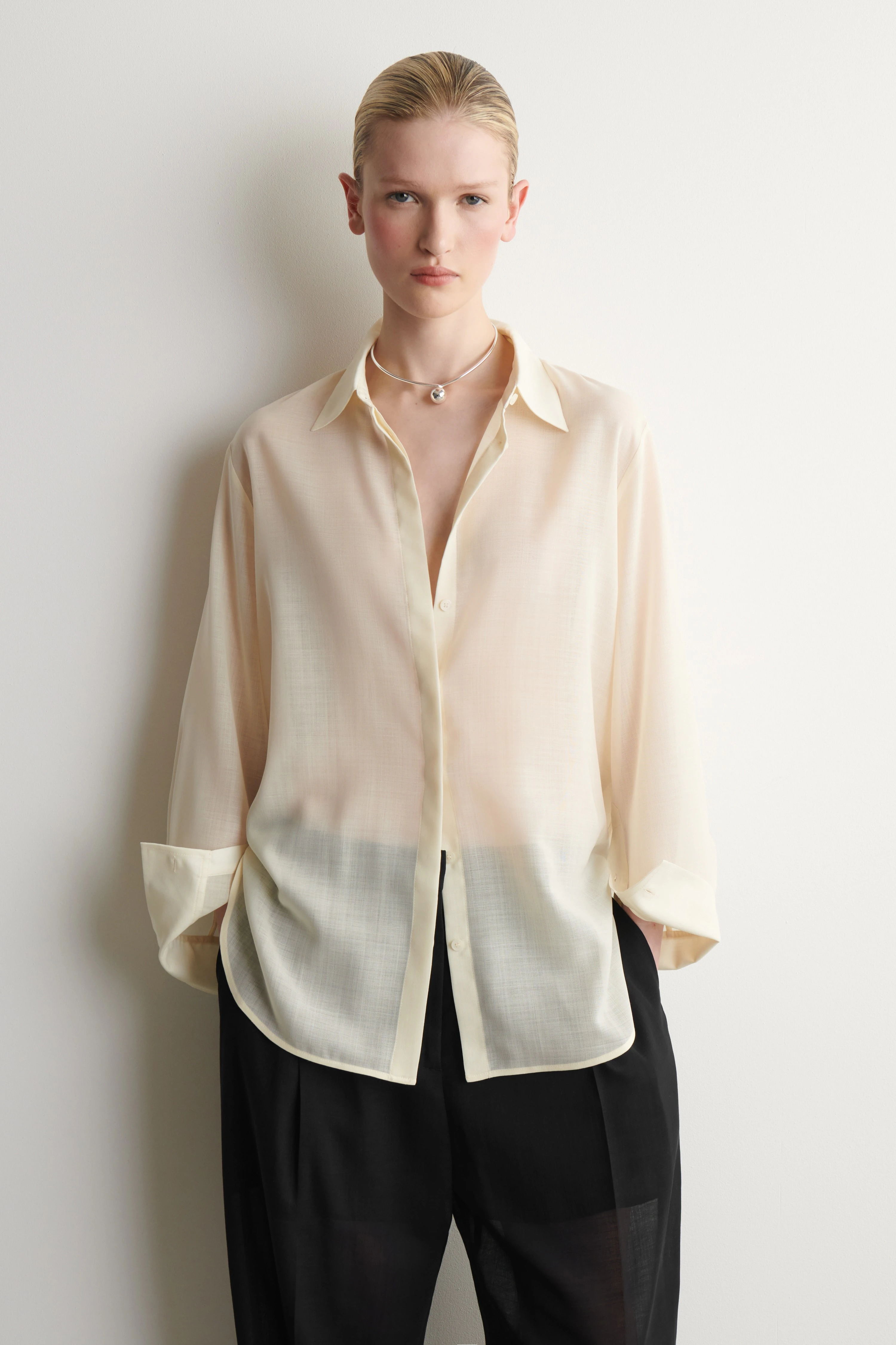 FLUID WOOL-VOILE SHIRT
