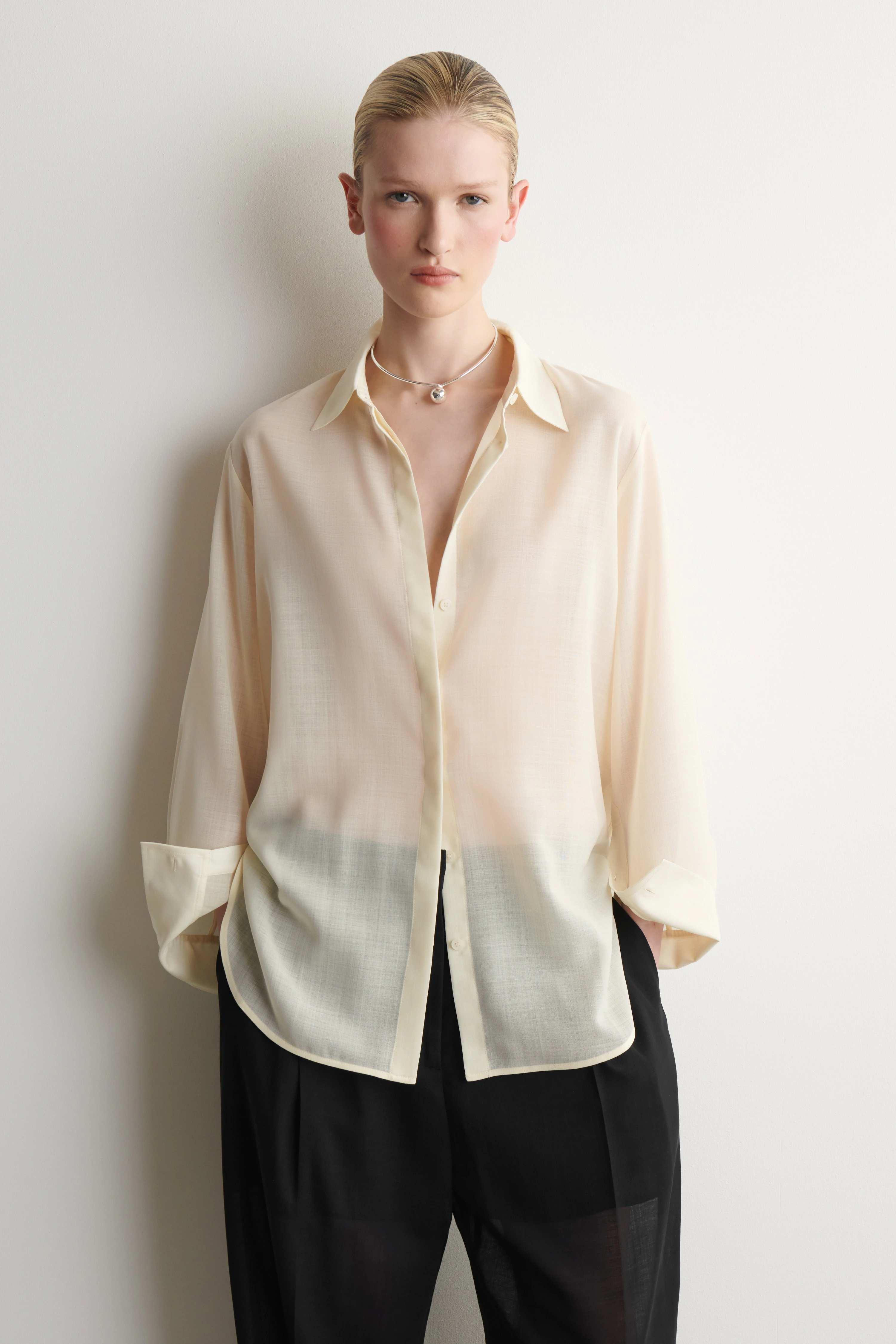 FLUID WOOL-VOILE SHIRT - 1