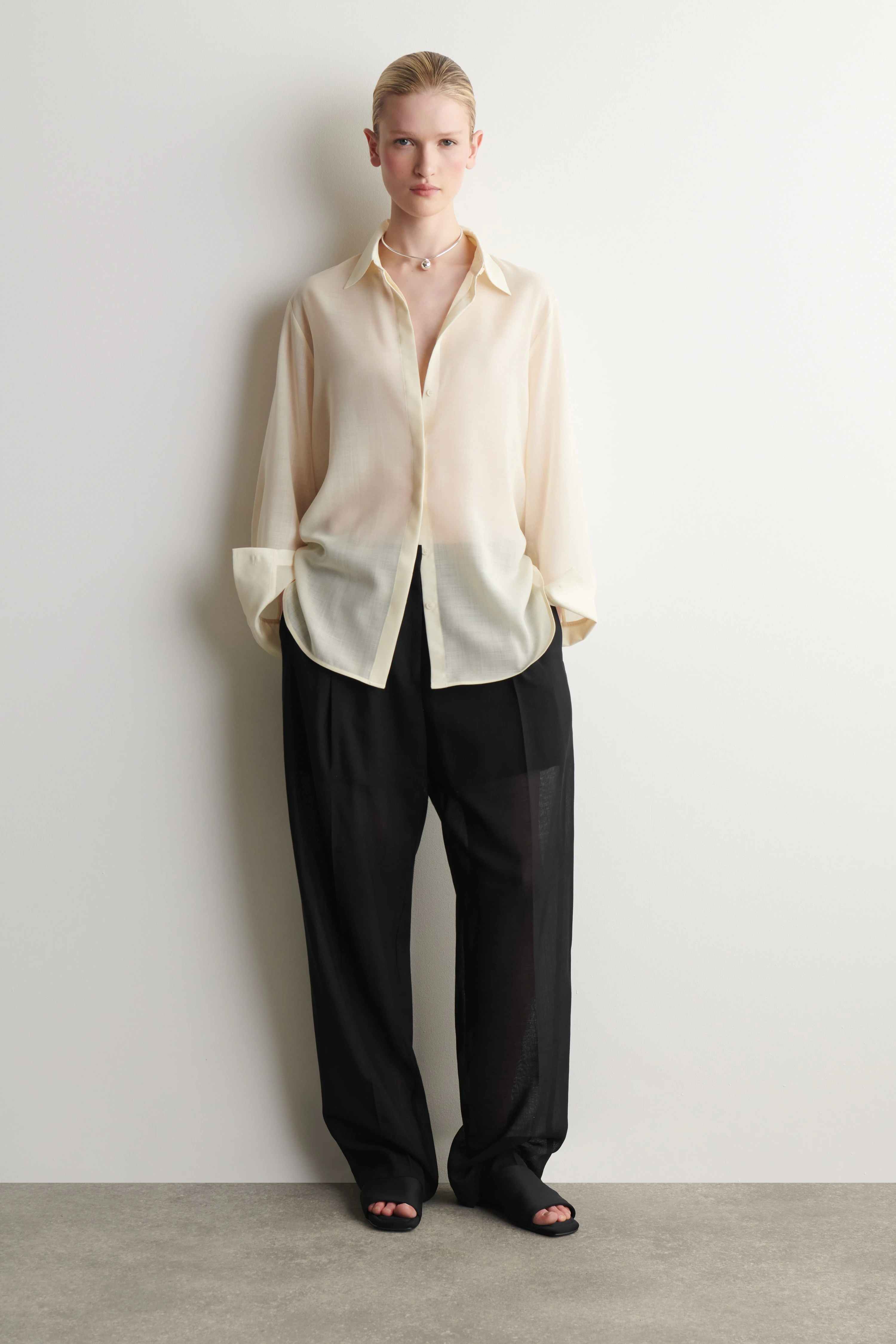 FLUID WOOL-VOILE SHIRT - 4