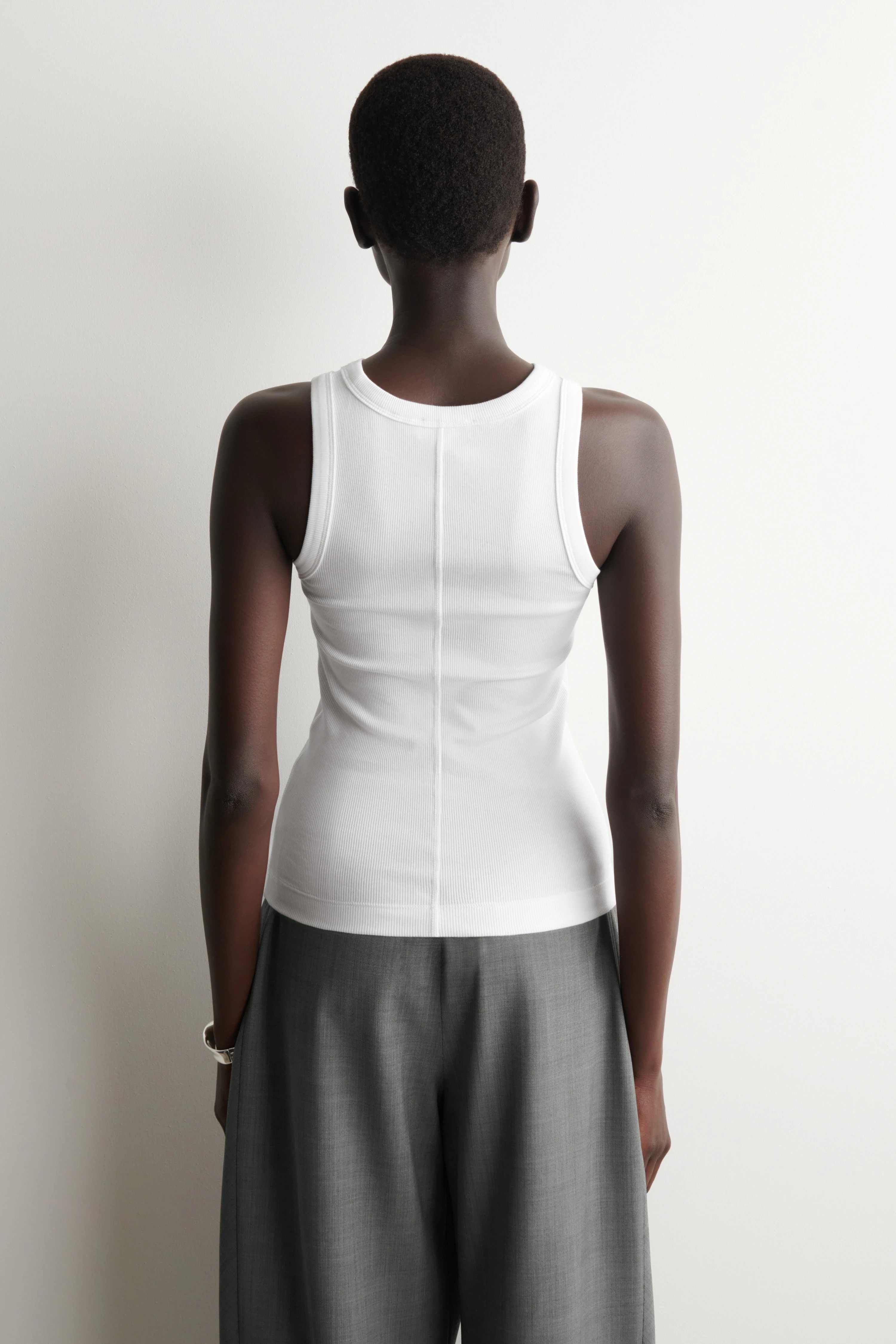 RIBBED COTTON TANK TOP - 2