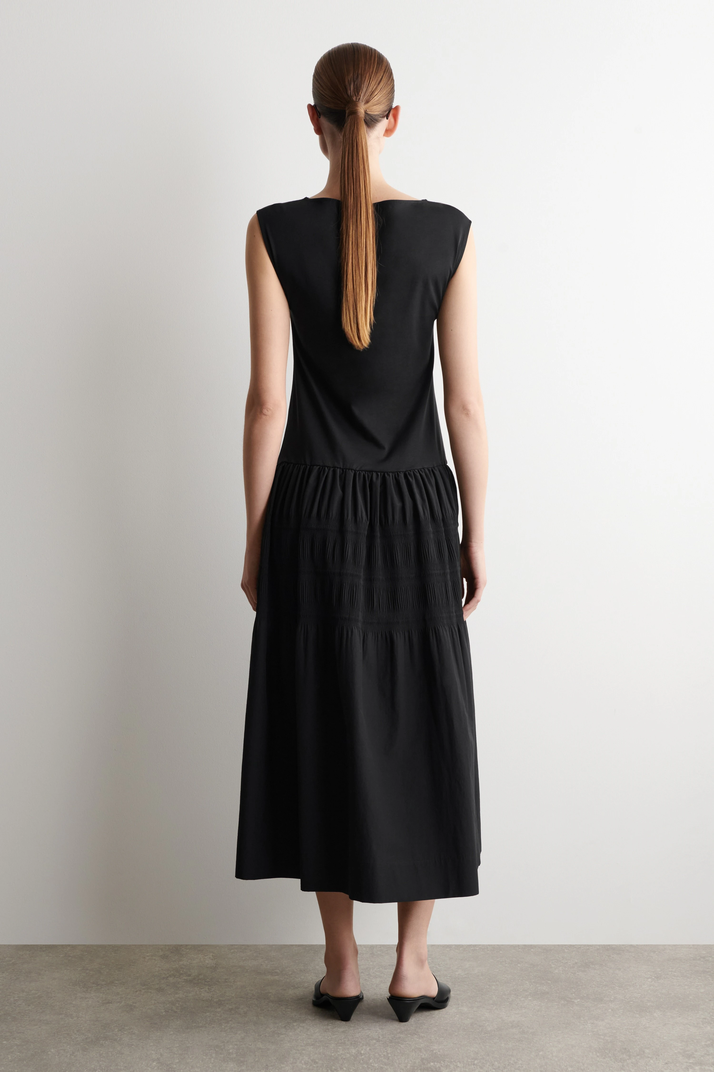 TIERED GATHERED MIDI DRESS - 2