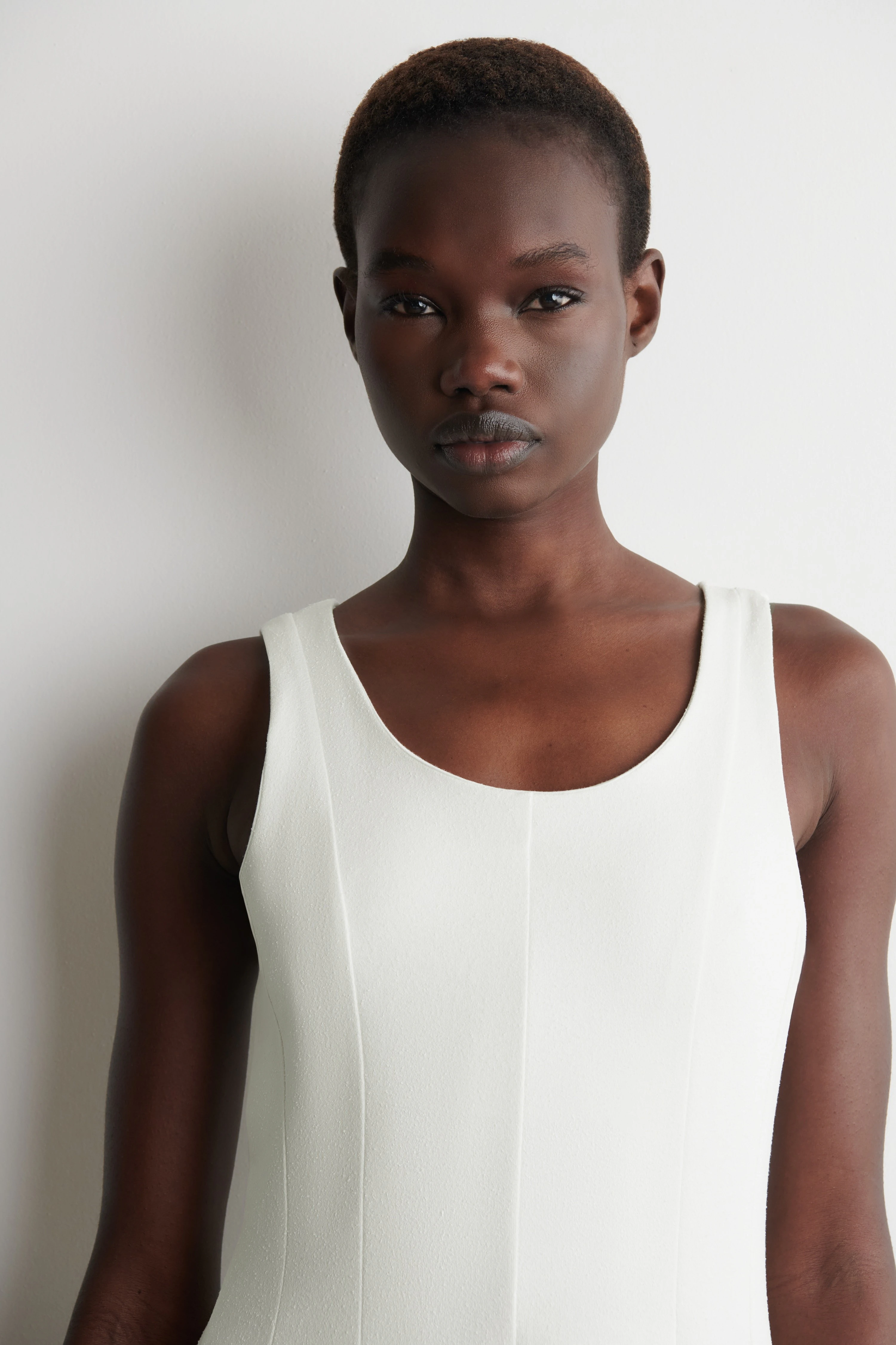 SCULPTED COTTON MIDI DRESS - 4
