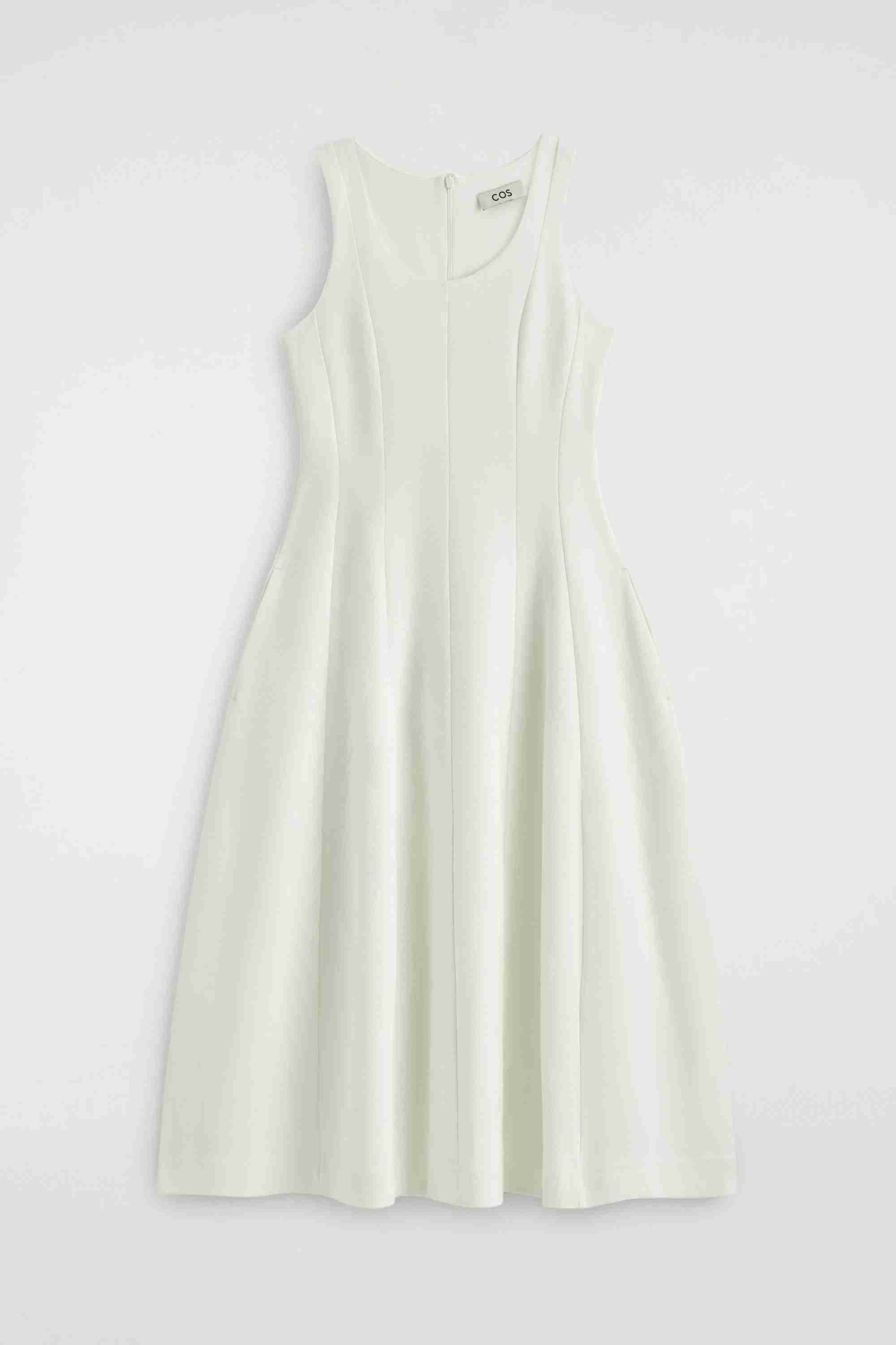 SCULPTED COTTON MIDI DRESS - 5