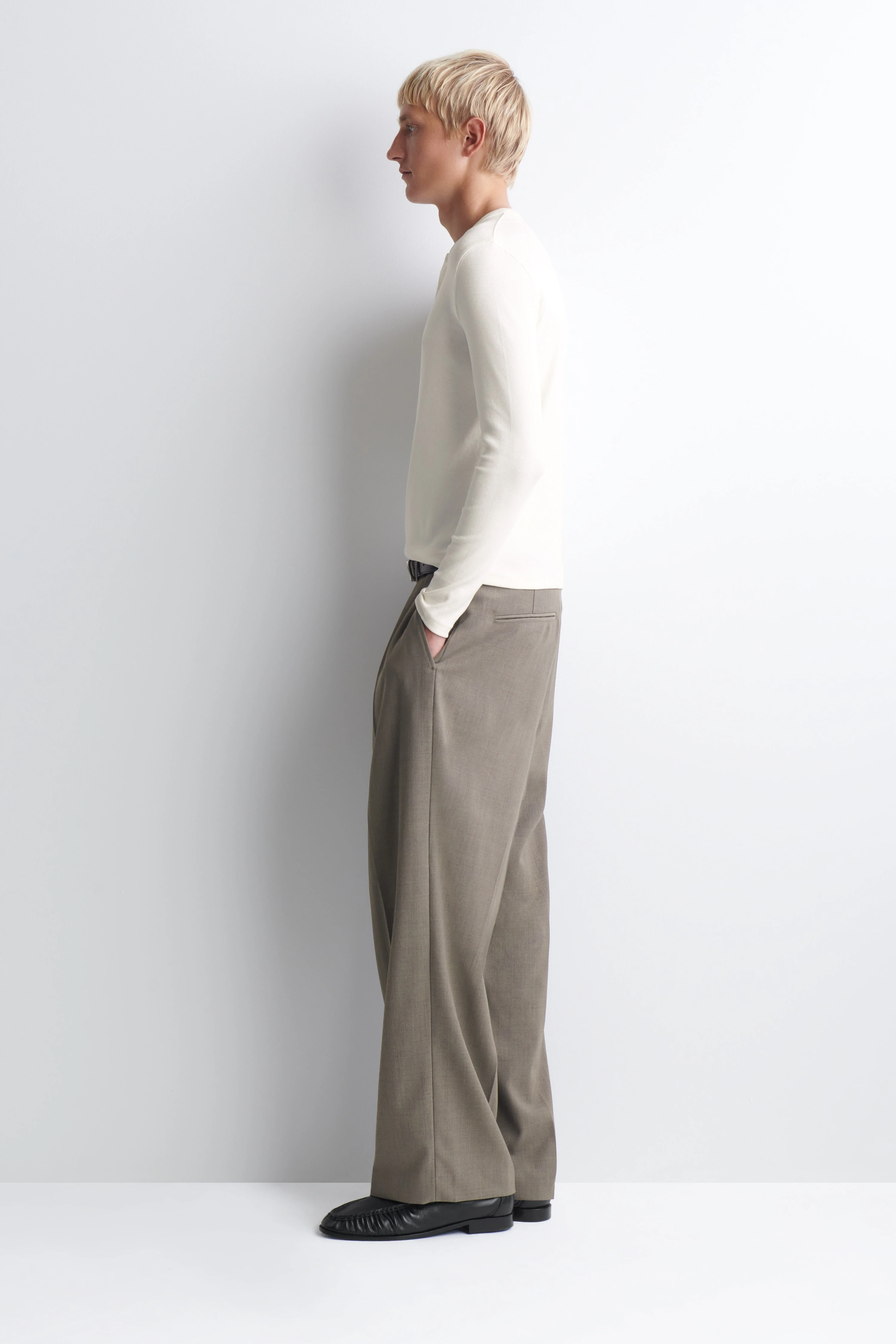 SLIM RIBBED COTTON LONG-SLEEVED HENLEY T-SHIRT - 4
