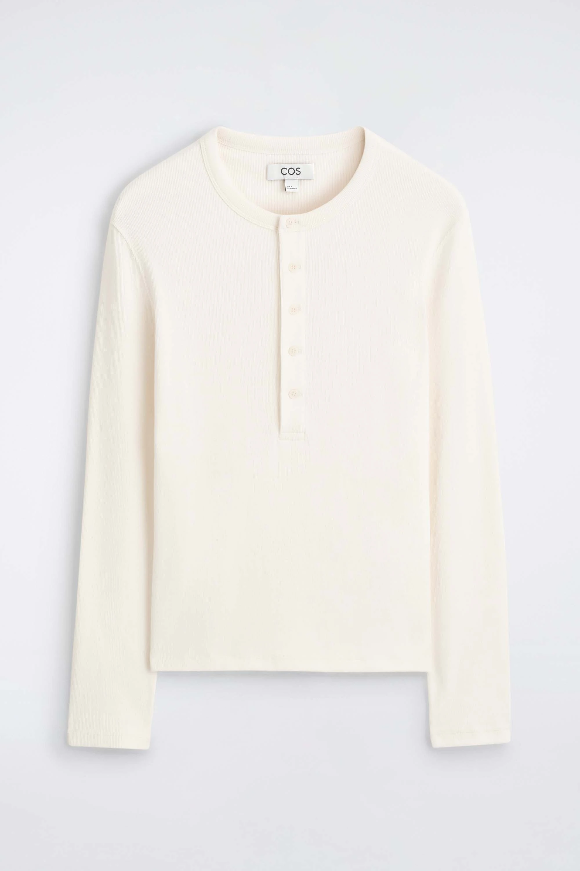 SLIM RIBBED COTTON LONG-SLEEVED HENLEY T-SHIRT - 6