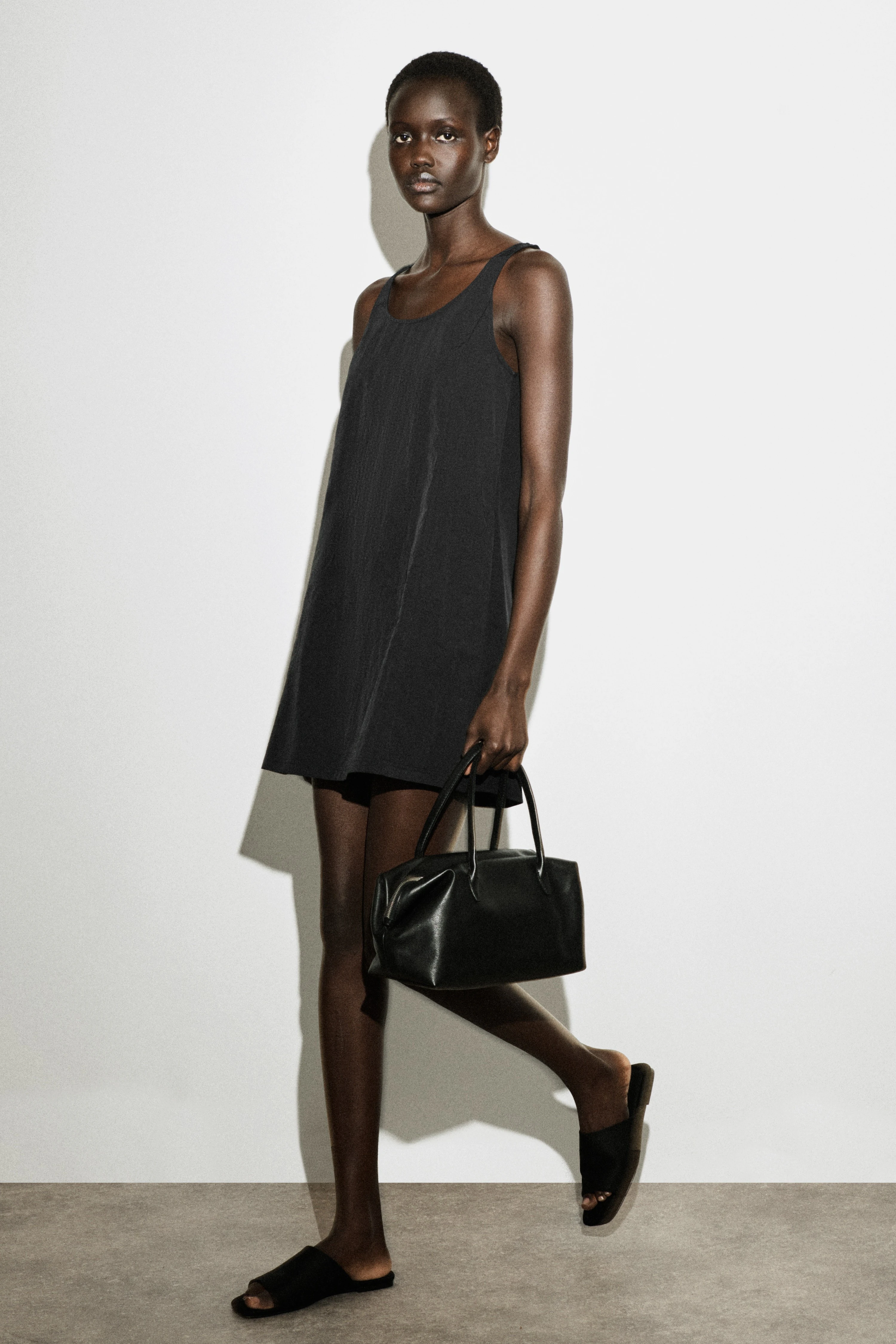 JERSEY-PANELLED NYLON MINI DRESS - 3