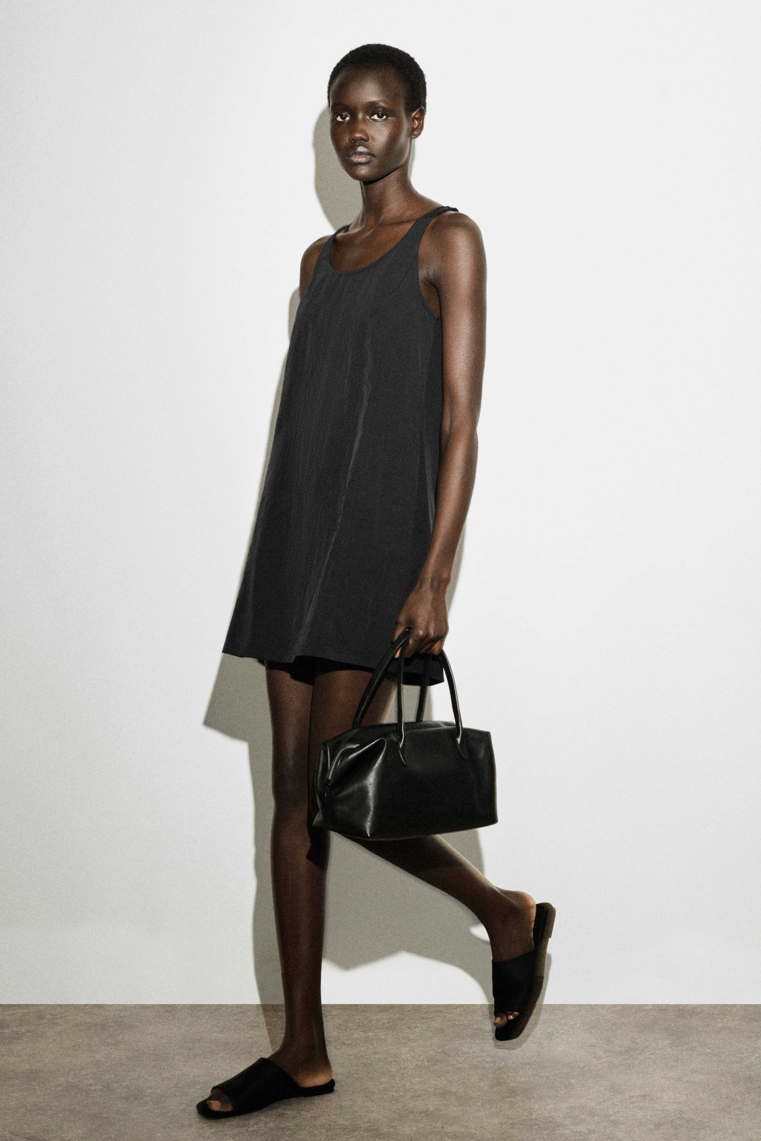 JERSEY-PANELLED NYLON MINI DRESS - 3