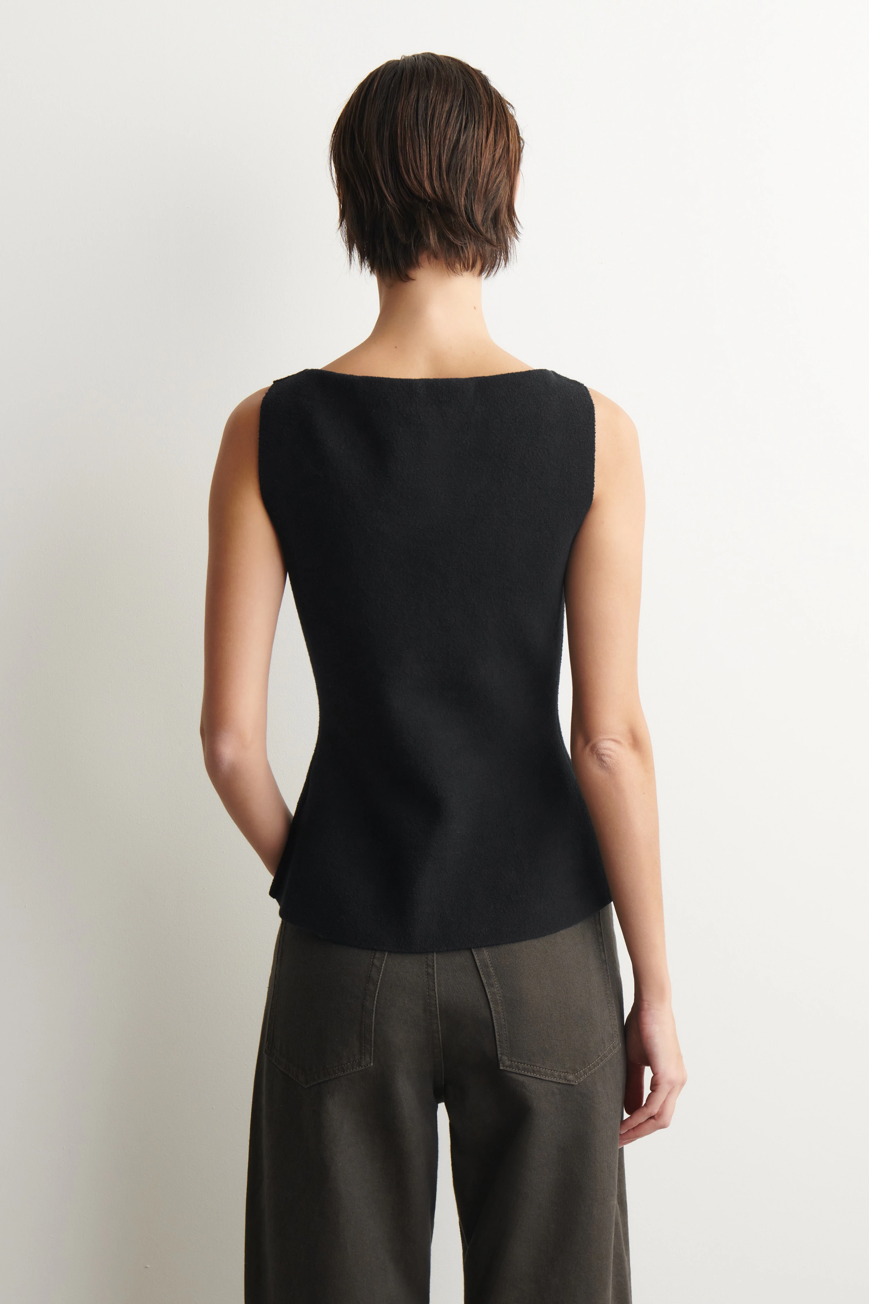 COTTON-BLEND CREPE WAISTCOAT - 2