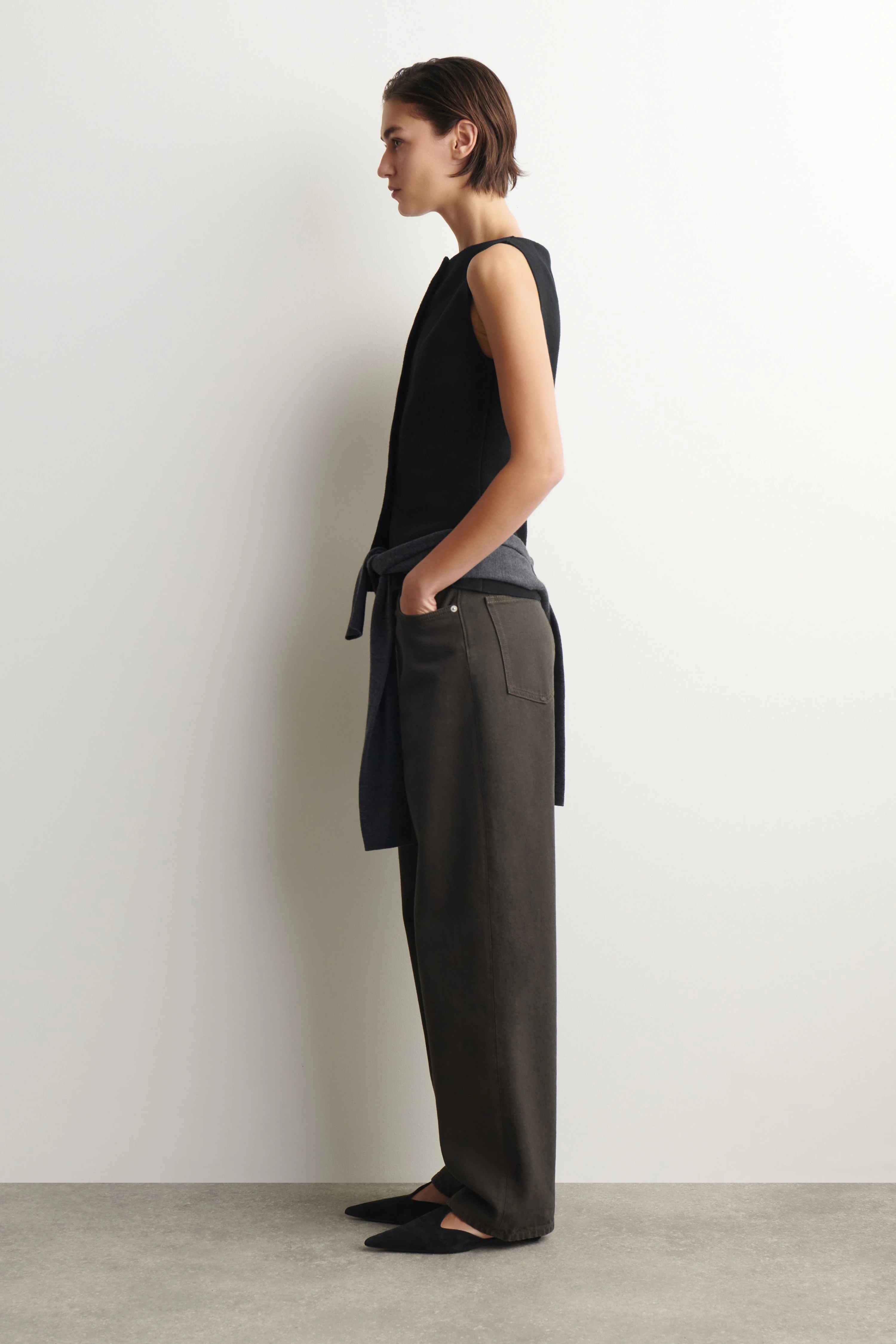 COTTON-BLEND CREPE WAISTCOAT - 3