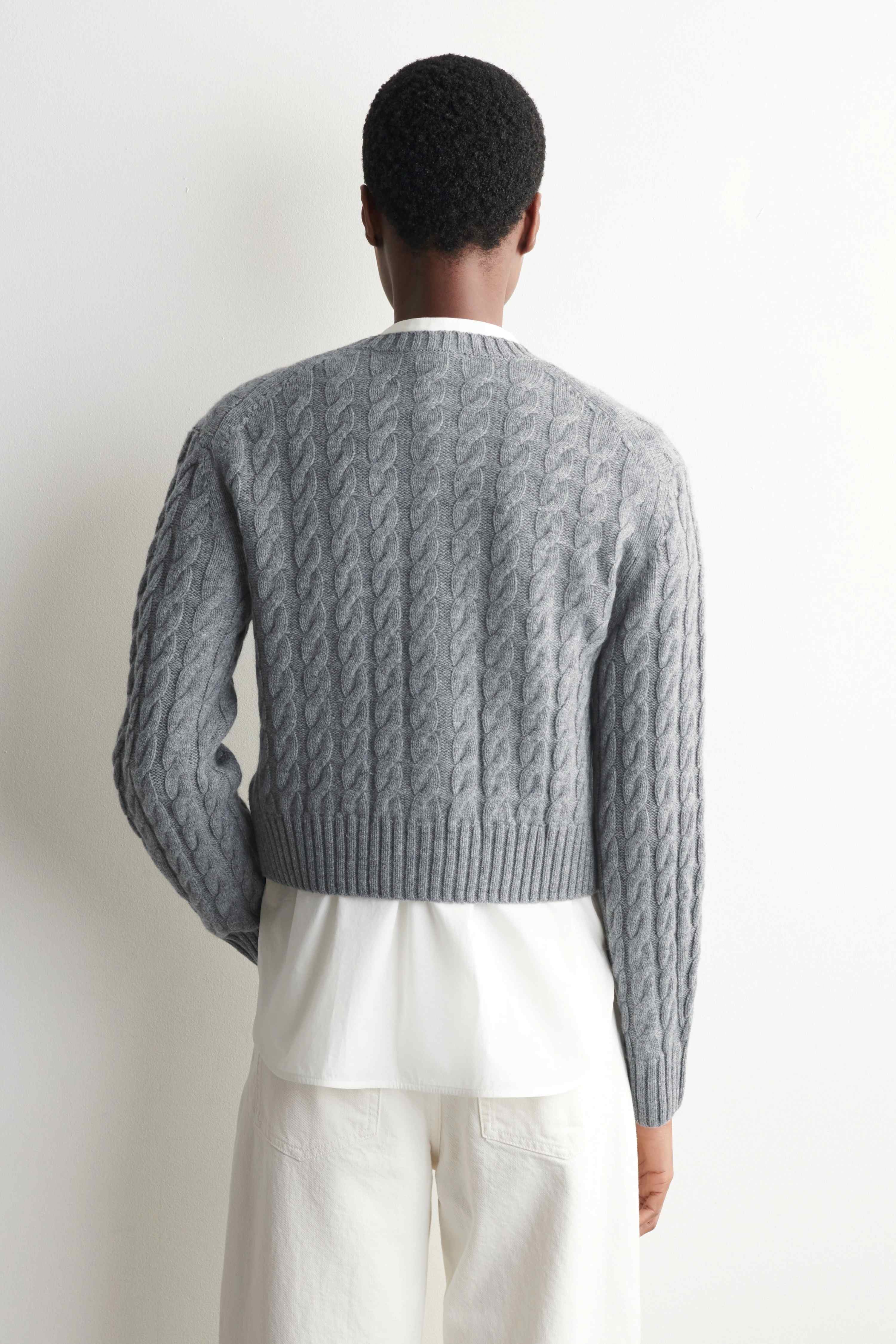 CABLE-KNIT MERINO WOOL CARDIGAN - 2