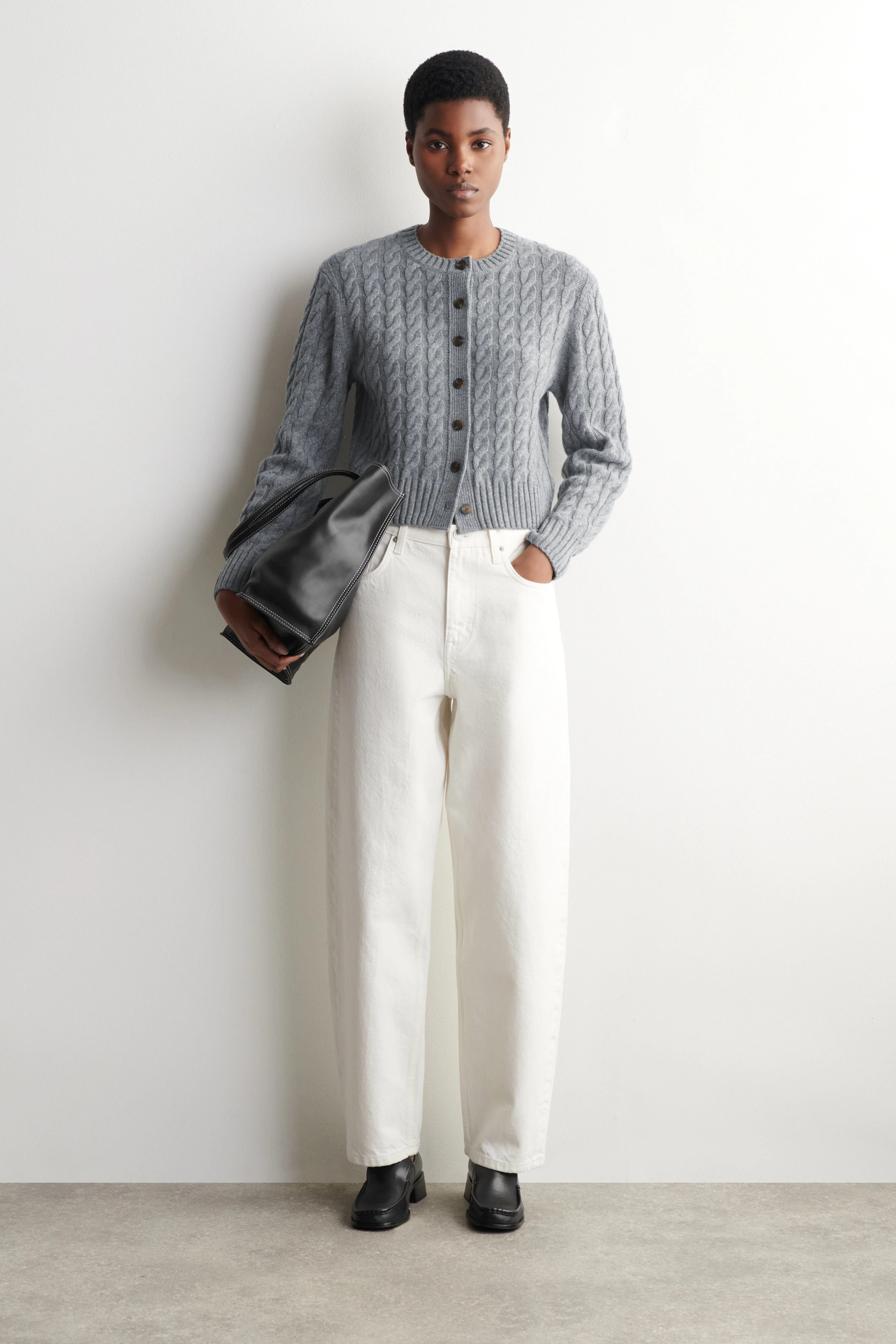 CABLE-KNIT MERINO WOOL CARDIGAN - 3