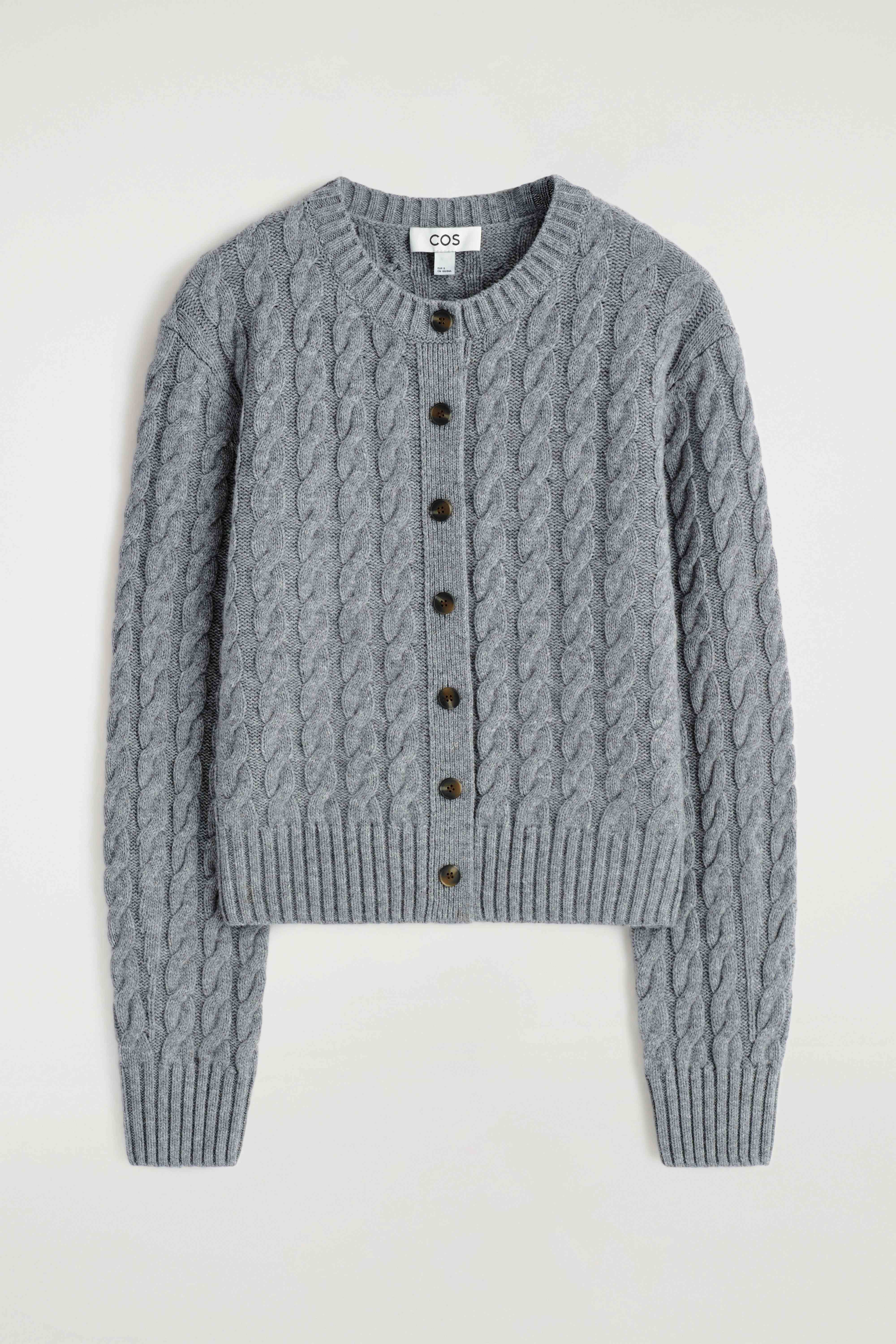 CABLE-KNIT MERINO WOOL CARDIGAN - 5