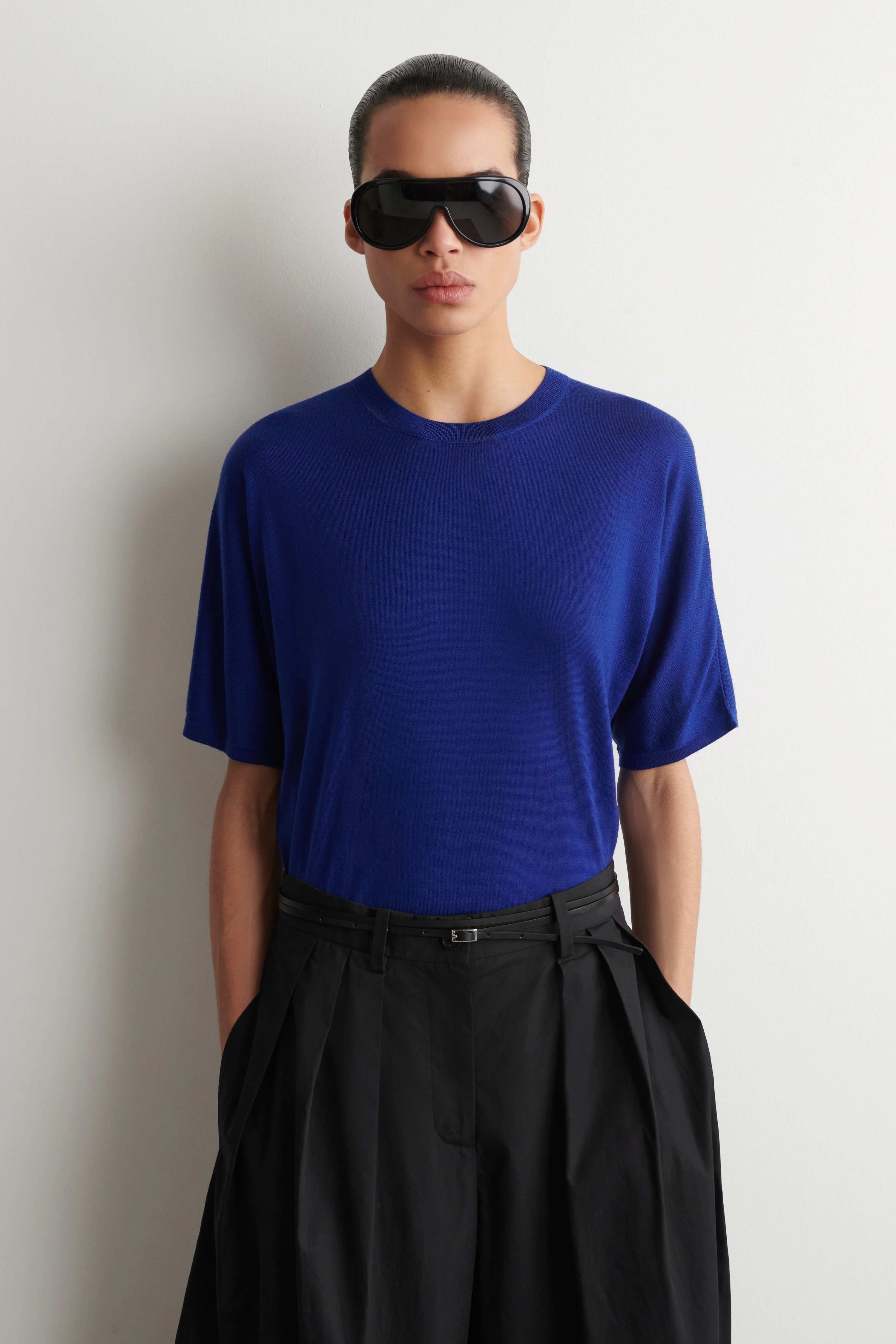 KNITTED MERINO WOOL T-SHIRT - 1