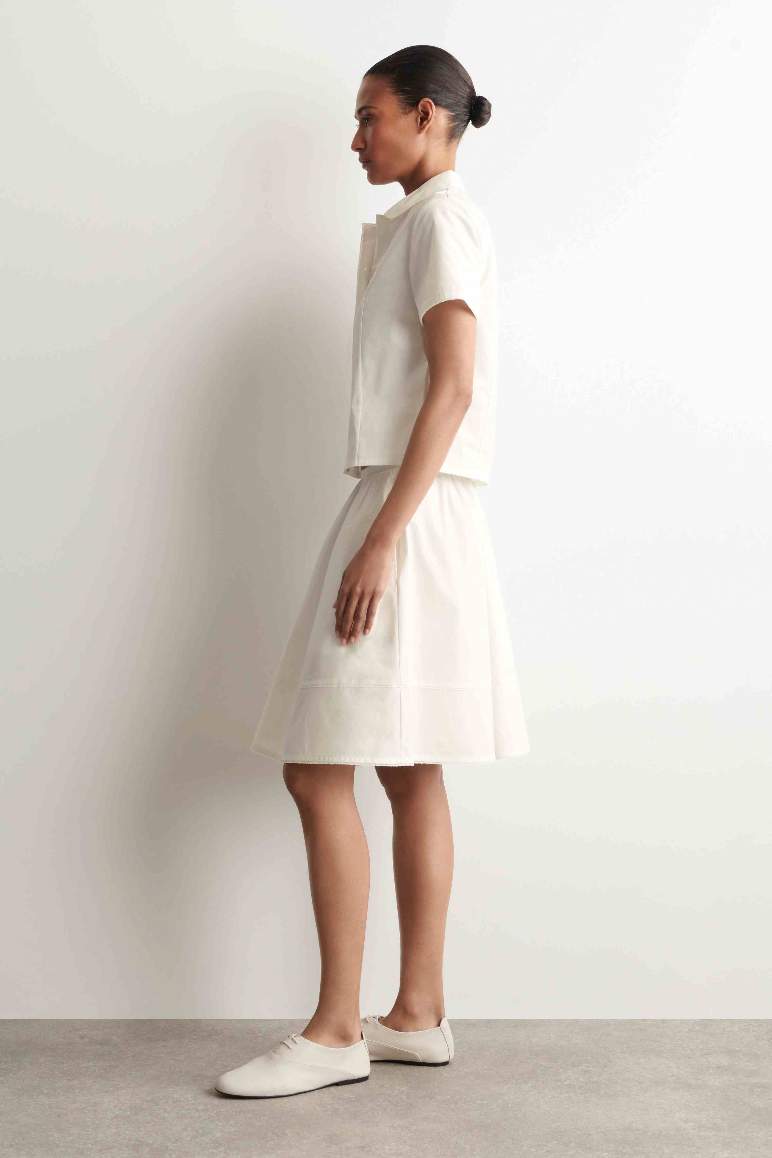 EMBROIDERED COTTON-POPLIN SKIRT - 4