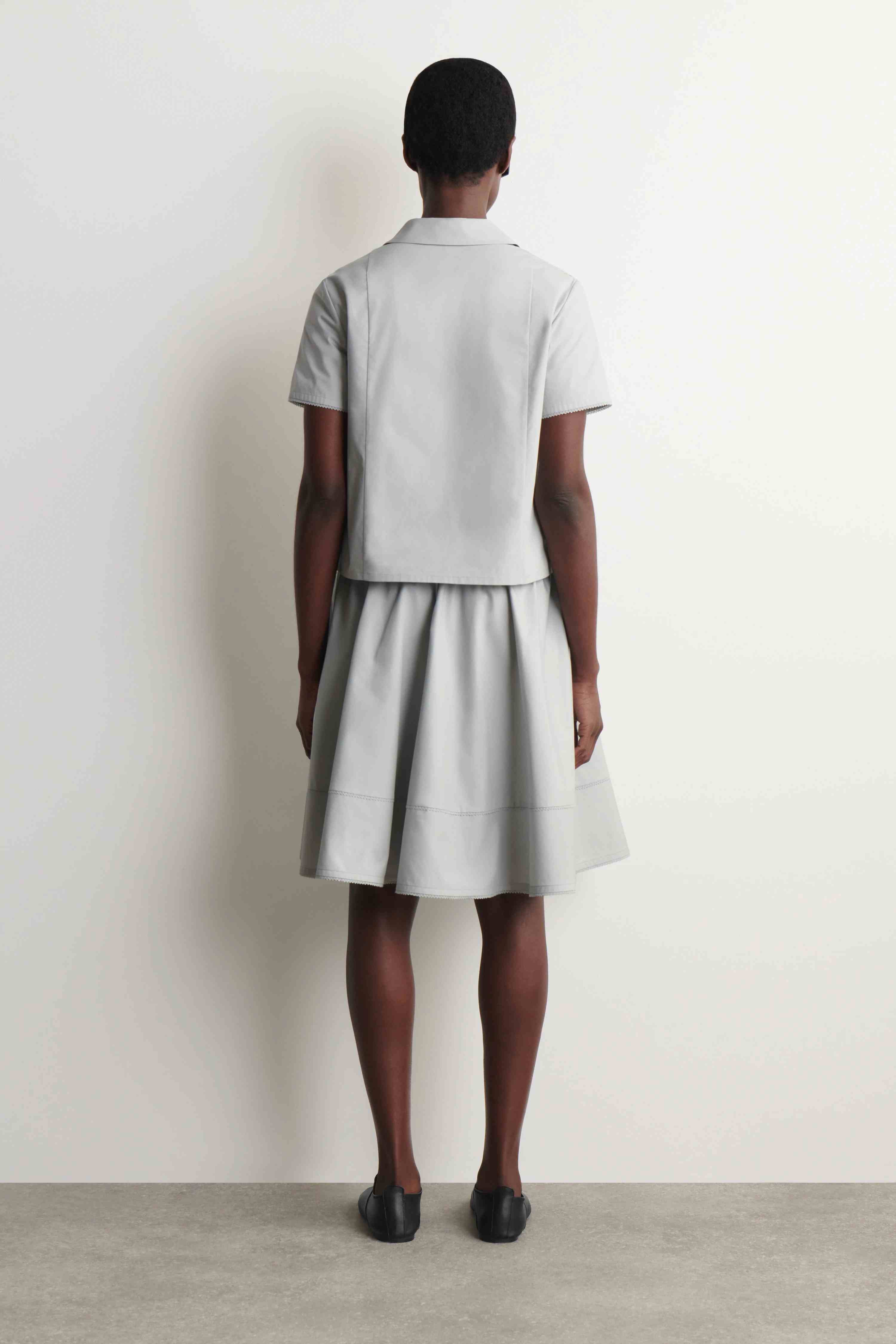 EMBROIDERED COTTON-POPLIN SKIRT - 2